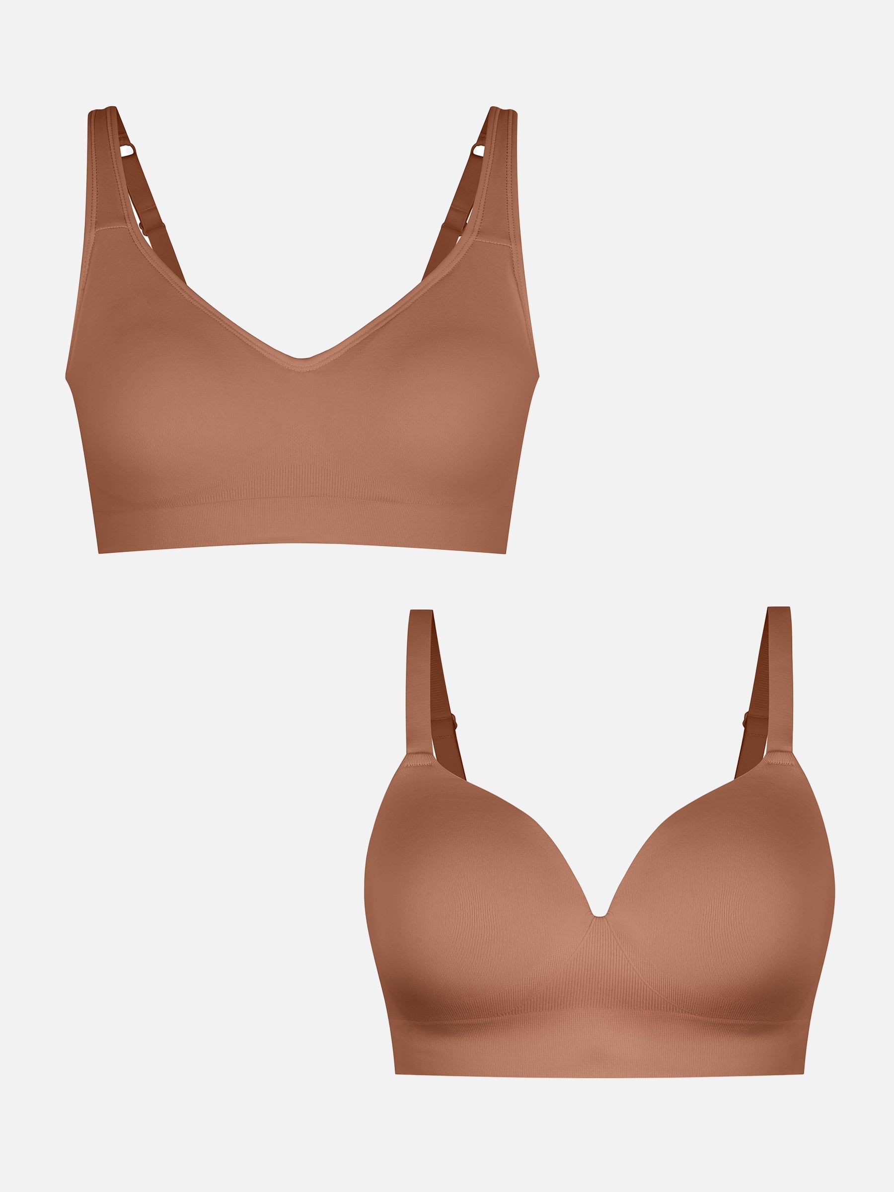 Feelingirl Full Coverage Wireless Bra + Push-Up Seamless Bra