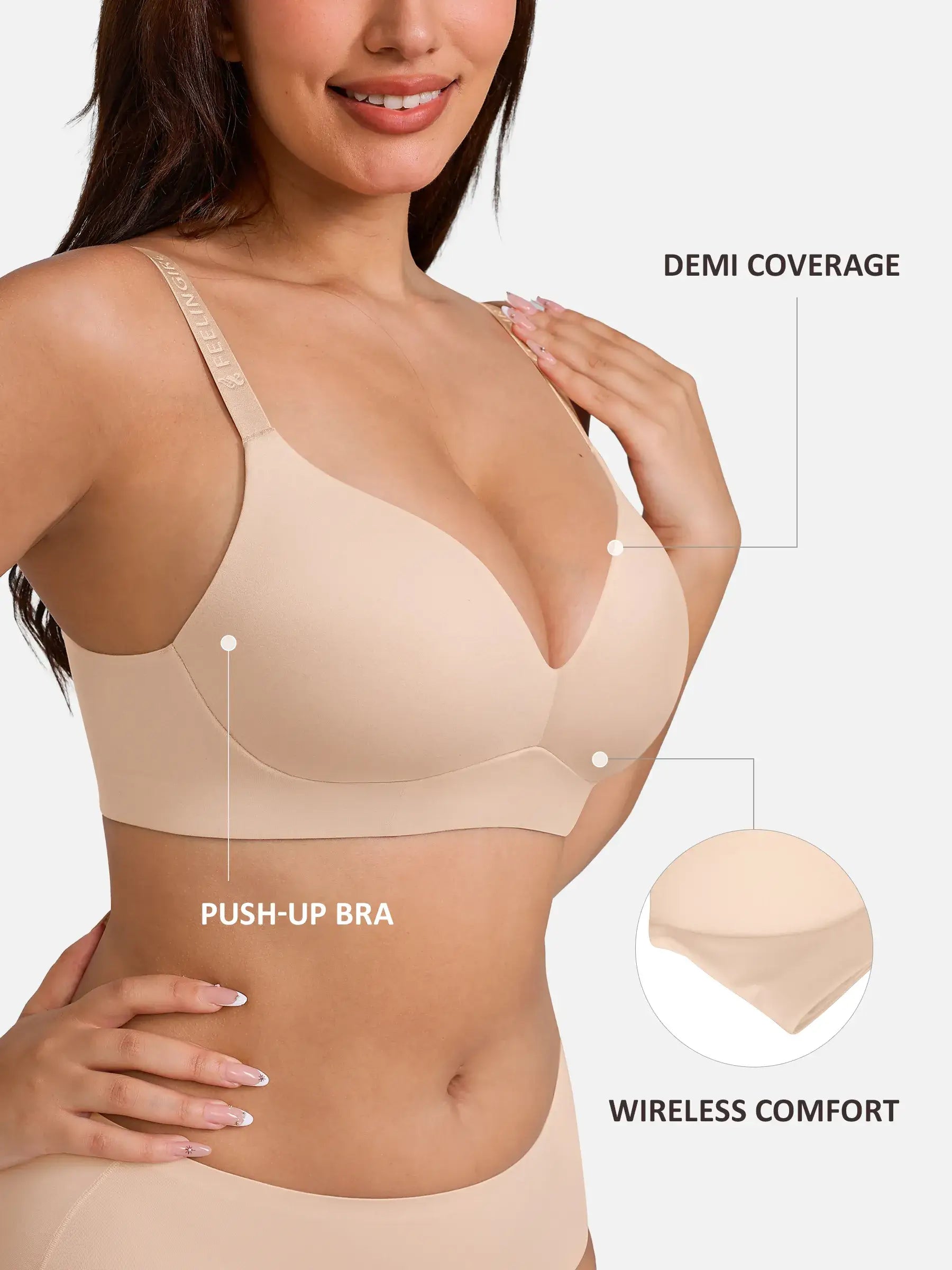 Feelingirl Cloud Soft Wireless Bra Seamless Lift Support Everyday Wear