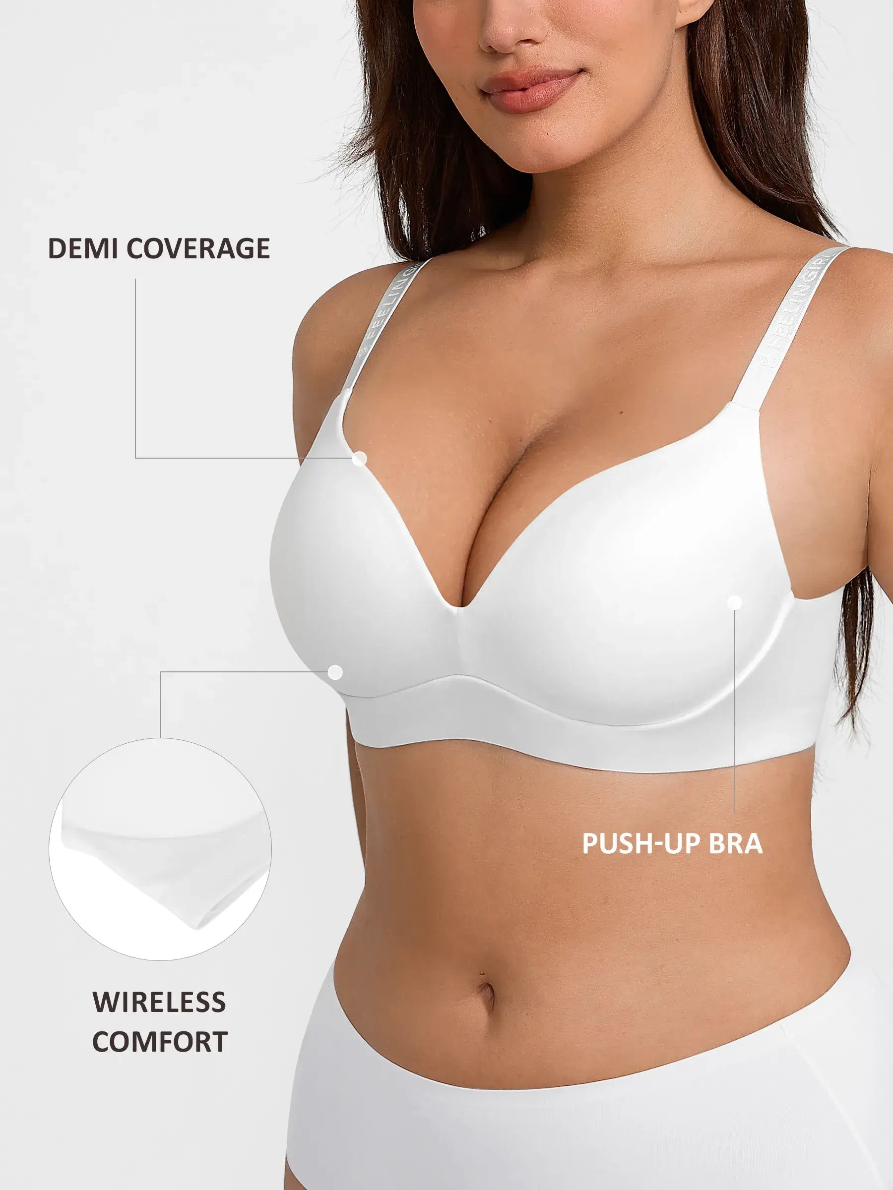 Feelingirl Cloud Soft Wireless Bra Seamless Lift Support Everyday Wear