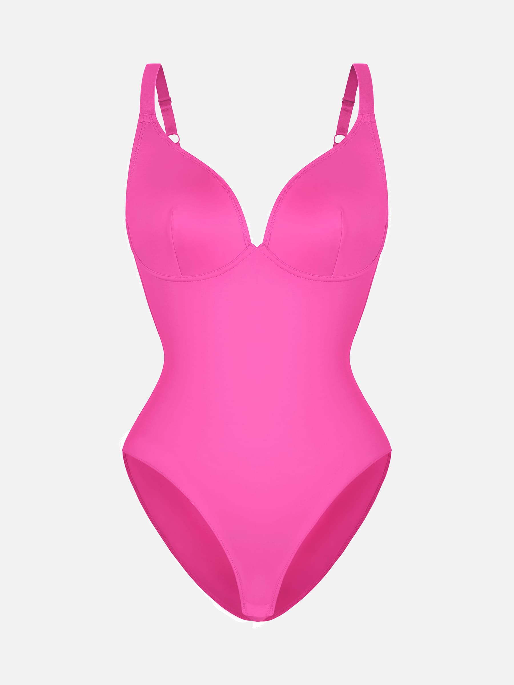 Divinegirl V Neck Adjustable Straps Tummy Control  Bodysuit