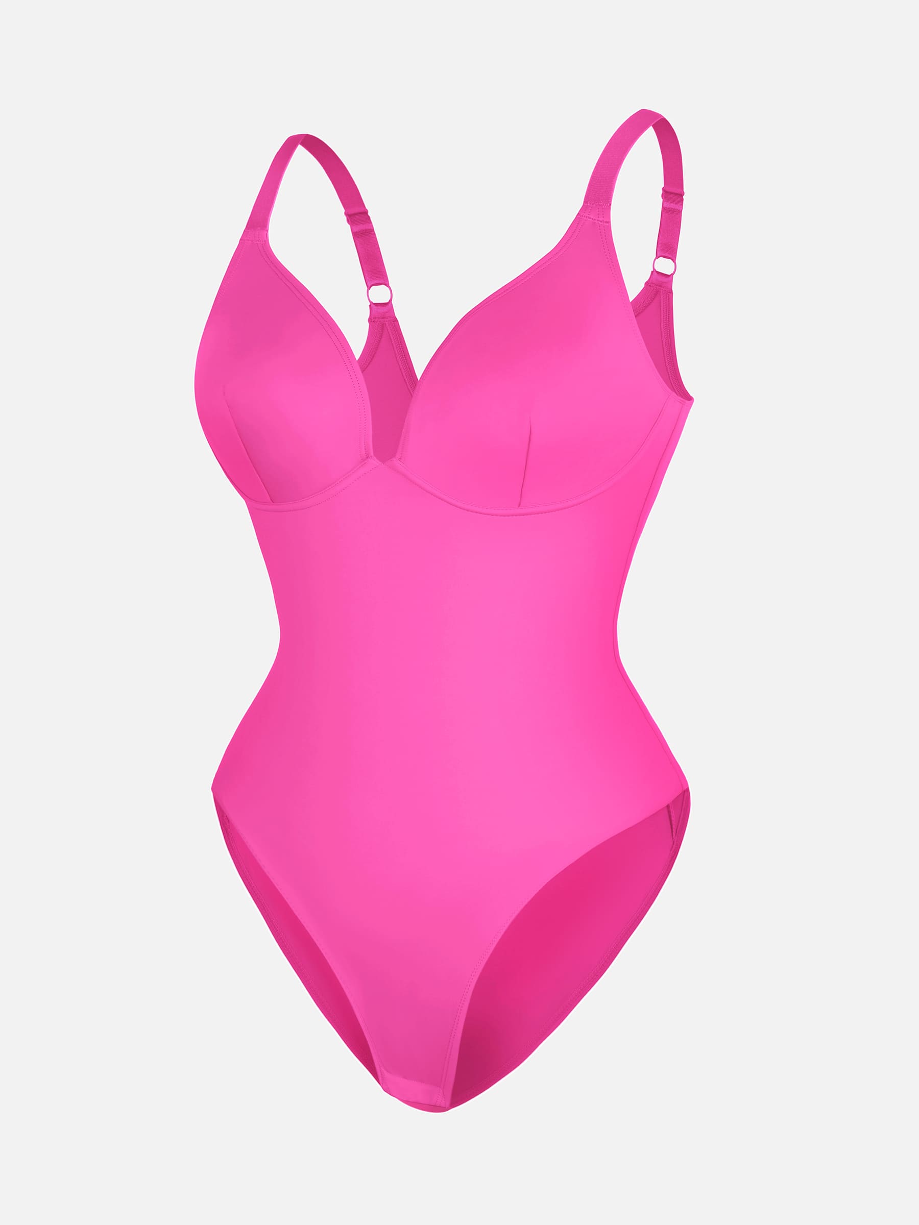 Divinegirl V Neck Adjustable Straps Tummy Control  Bodysuit