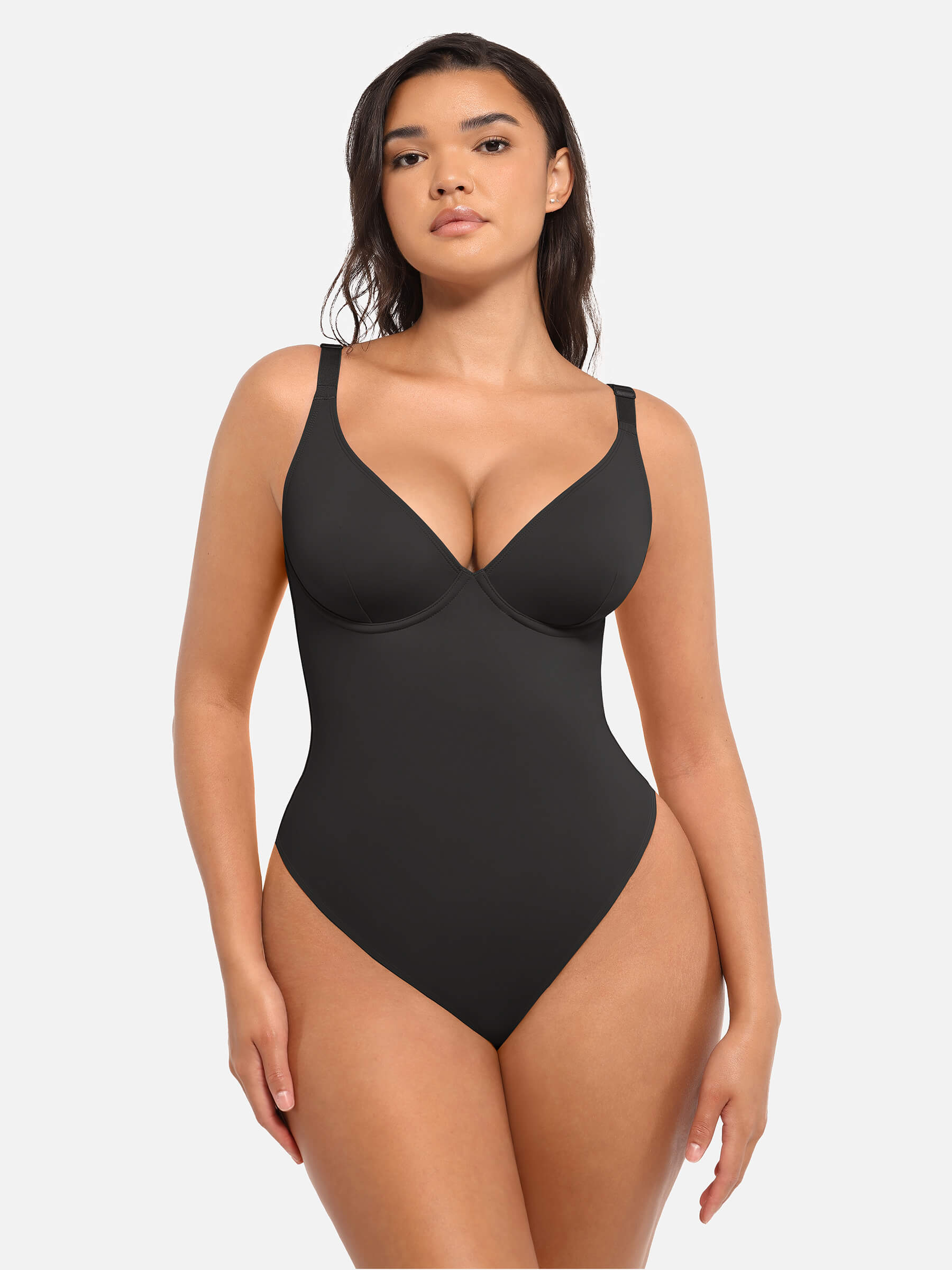 Feelingirl Deep V Neck Tummy Control Shapewear Bodysuit [BOGO]
