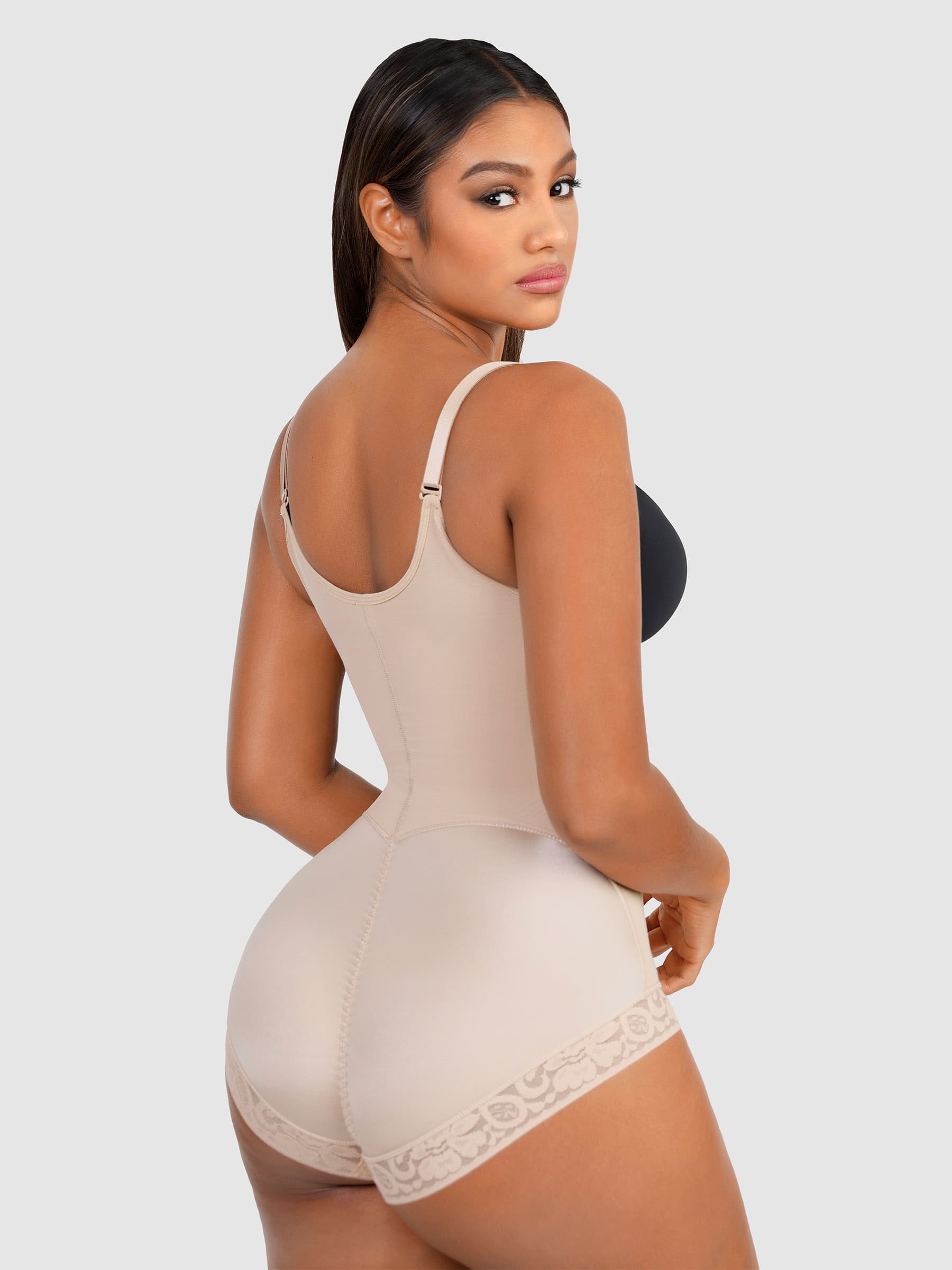 Feelingirl Adjustable U-Plunge Front Zipper Shapewear