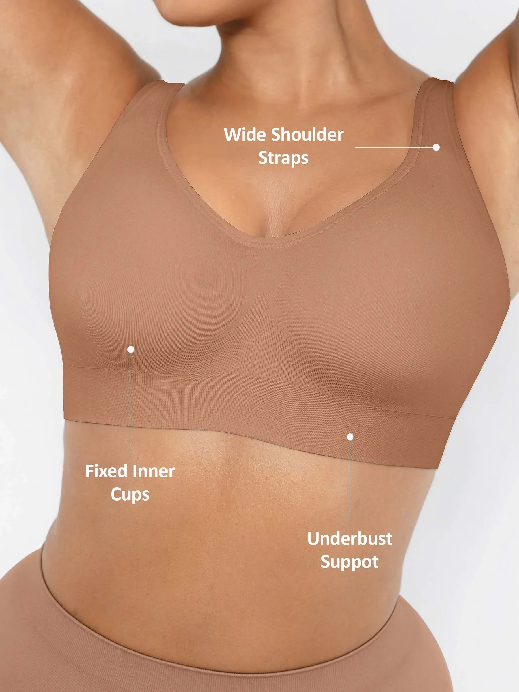 Feelingirl Built-in Soft Cups Full Coverage Wireless Bra