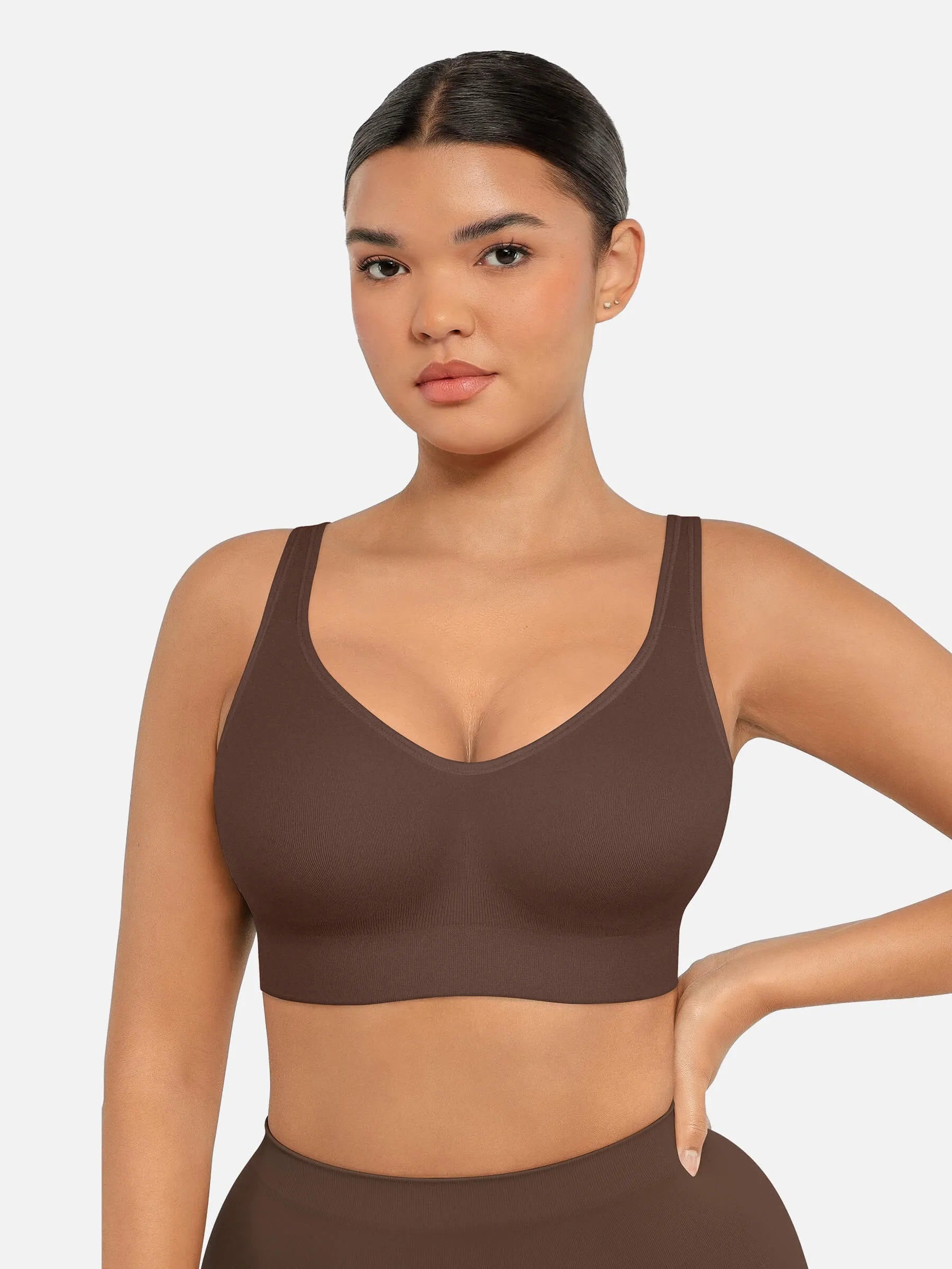 Feelingirl Built-in Soft Cups Full Coverage Wireless Bra