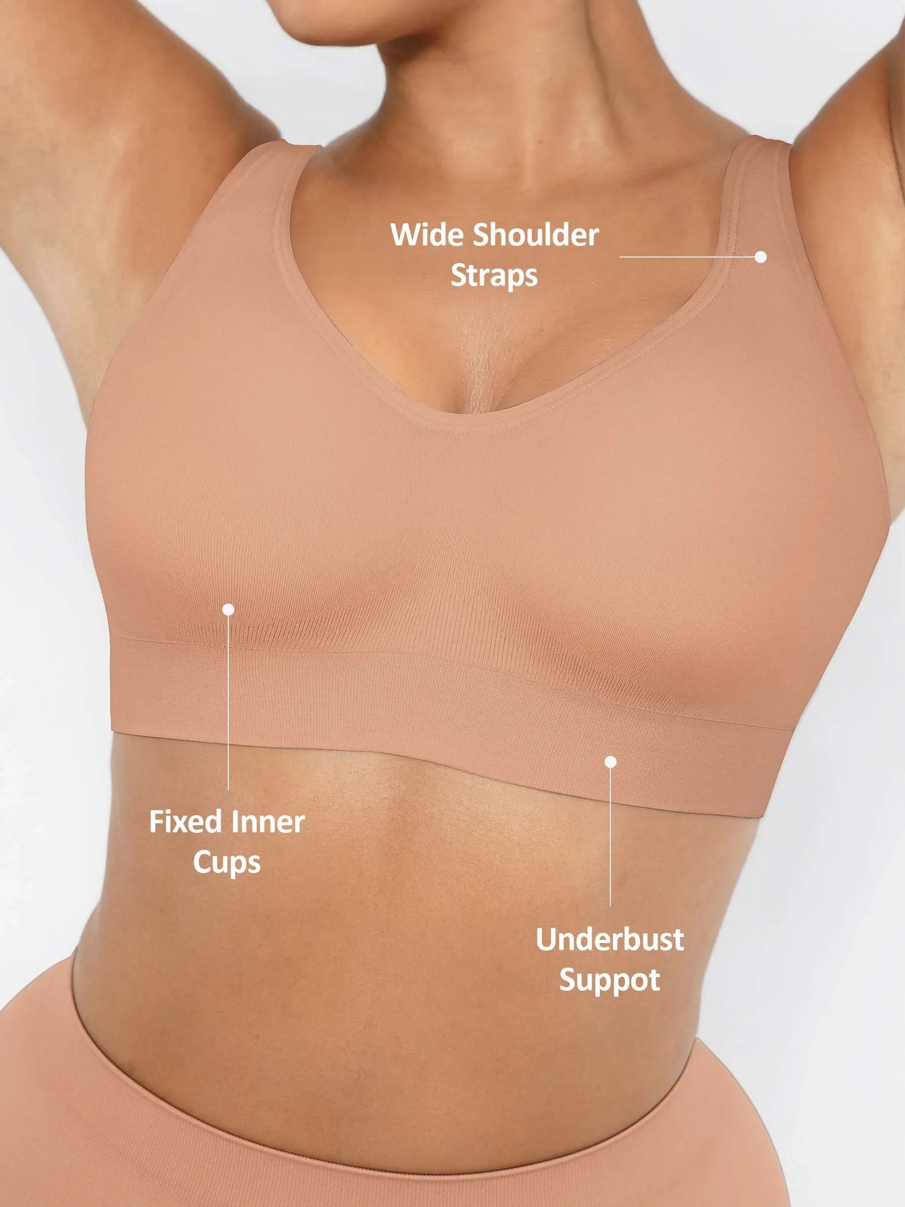 Feelingirl Built-in Soft Cups Full Coverage Wireless Bra