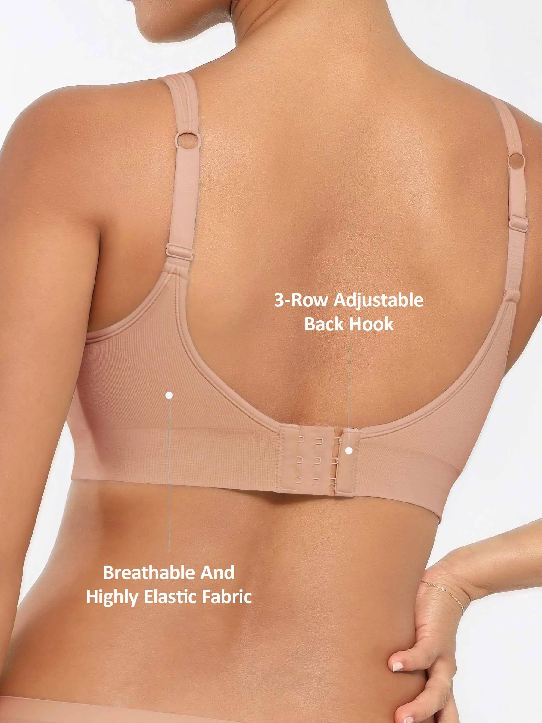 Feelingirl Built-in Soft Cups Full Coverage Wireless Bra