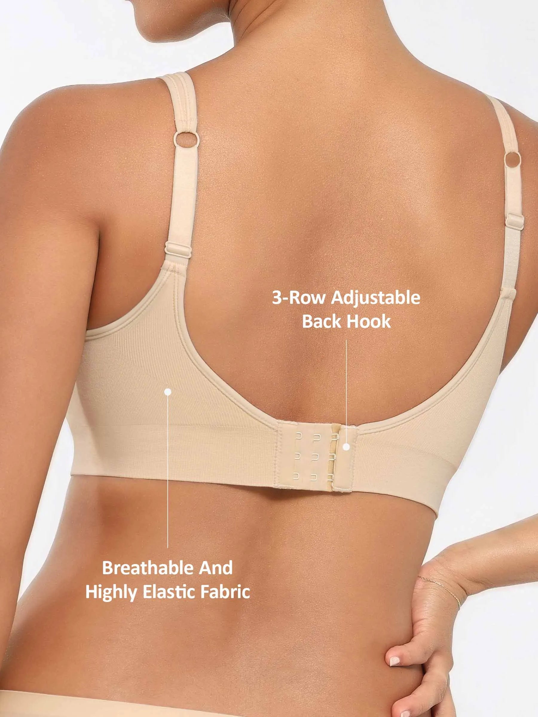 Feelingirl Built-in Soft Cups Full Coverage Wireless Bra