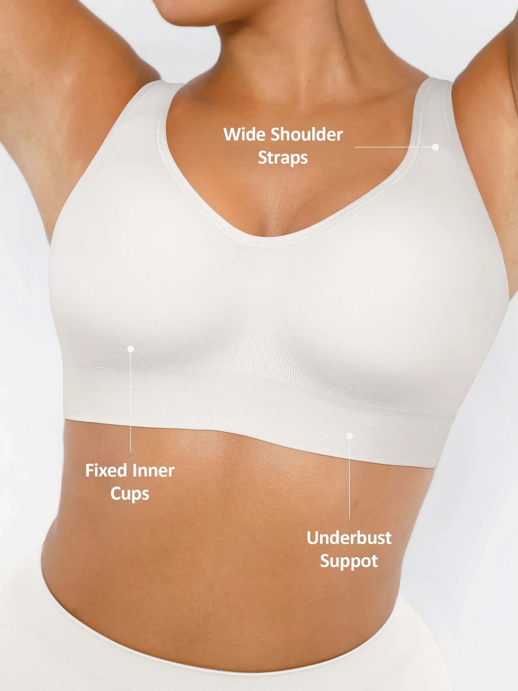 Feelingirl Built-in Soft Cups Full Coverage Wireless Bra
