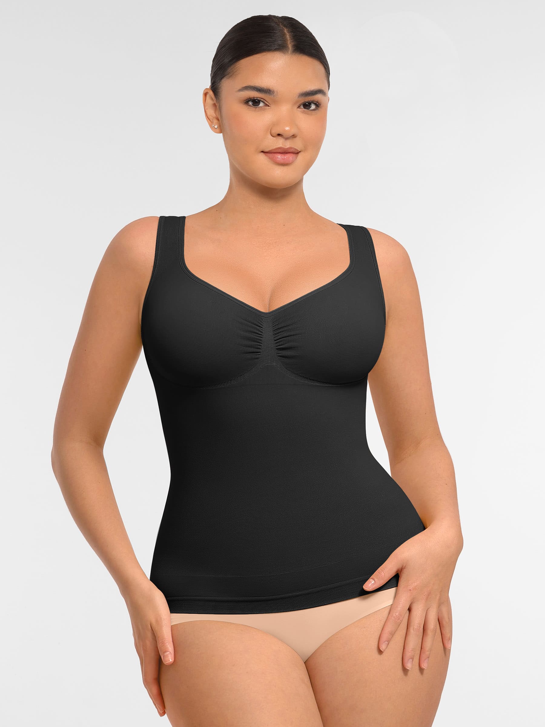 Feelingirl Bust Support Waist and Abdomen Control Shape  Wide Straps Tank Top