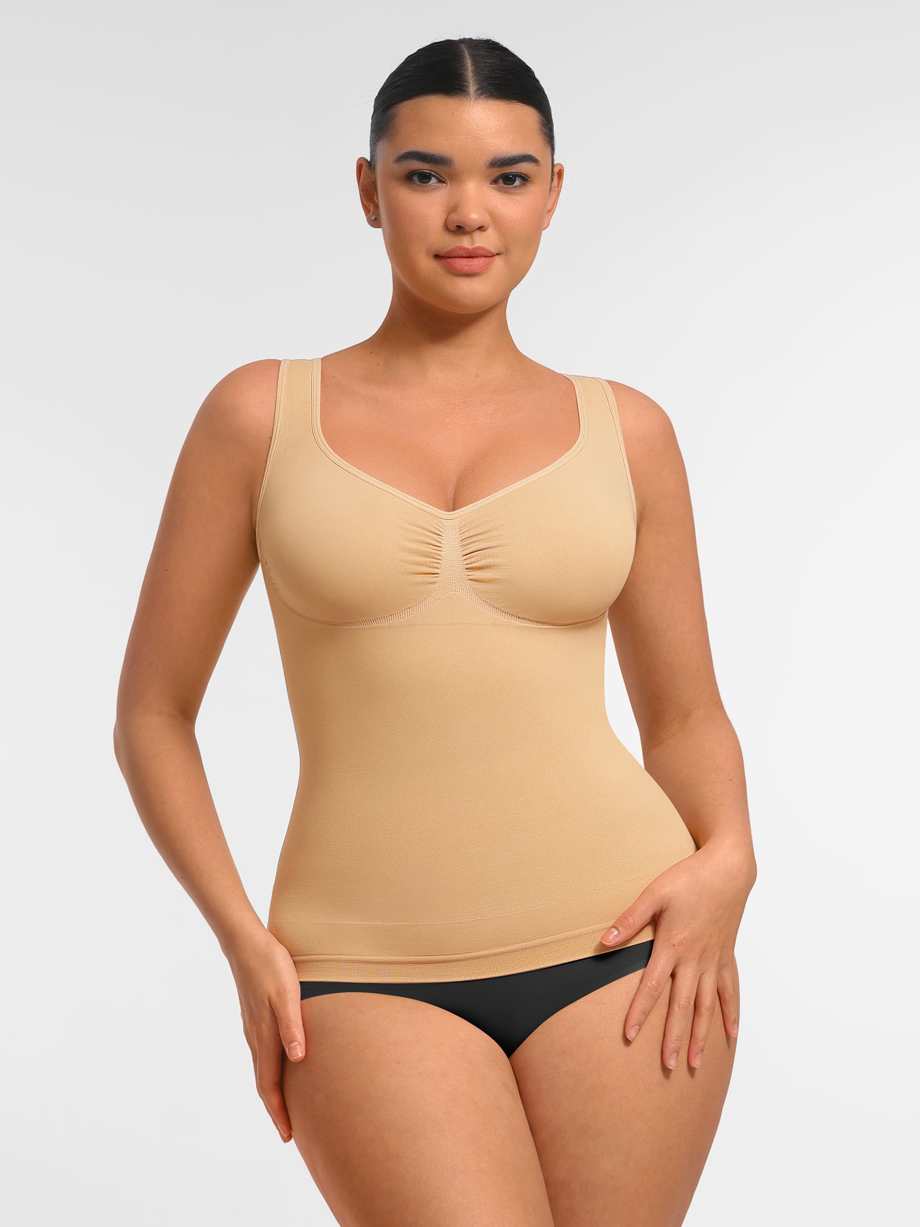 Feelingirl Bust Support Waist and Abdomen Control Shape  Wide Straps Tank Top