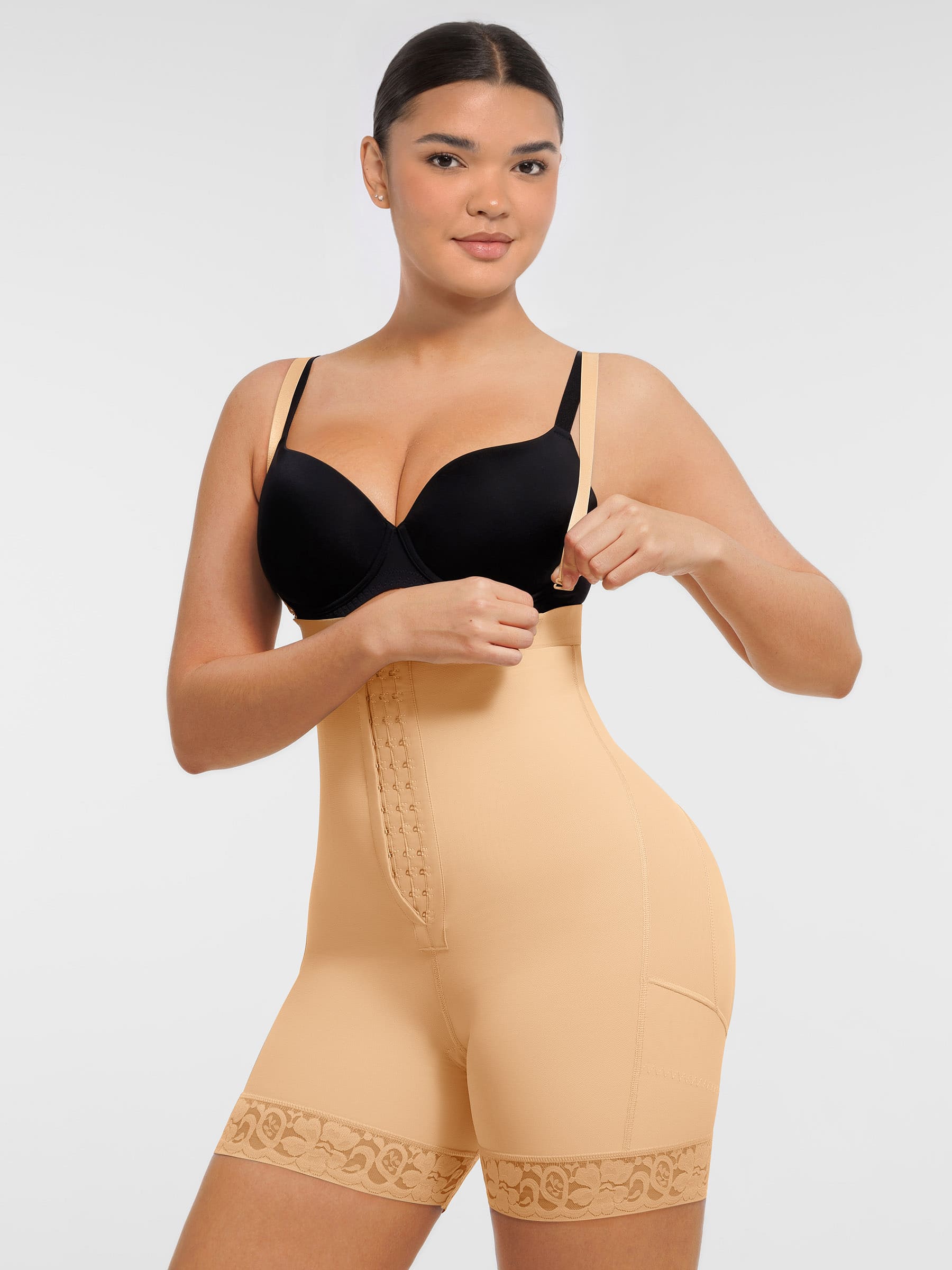 Feelingirl Butt Lifting Body Shaper with Zip Crotch Smooth Tummy Control
