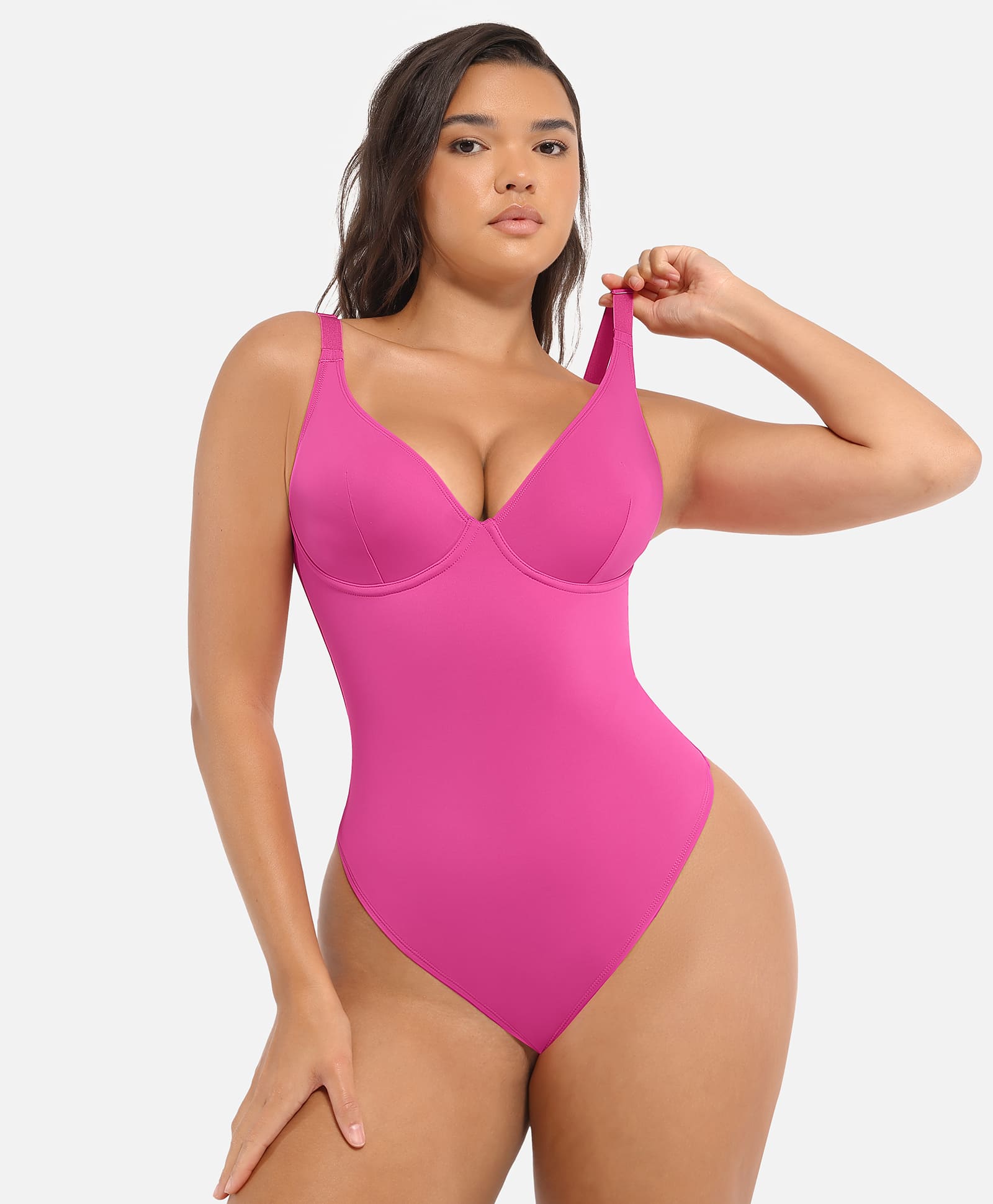 Feelingirl Deep V Neck Tummy Control Shapewear Bodysuit