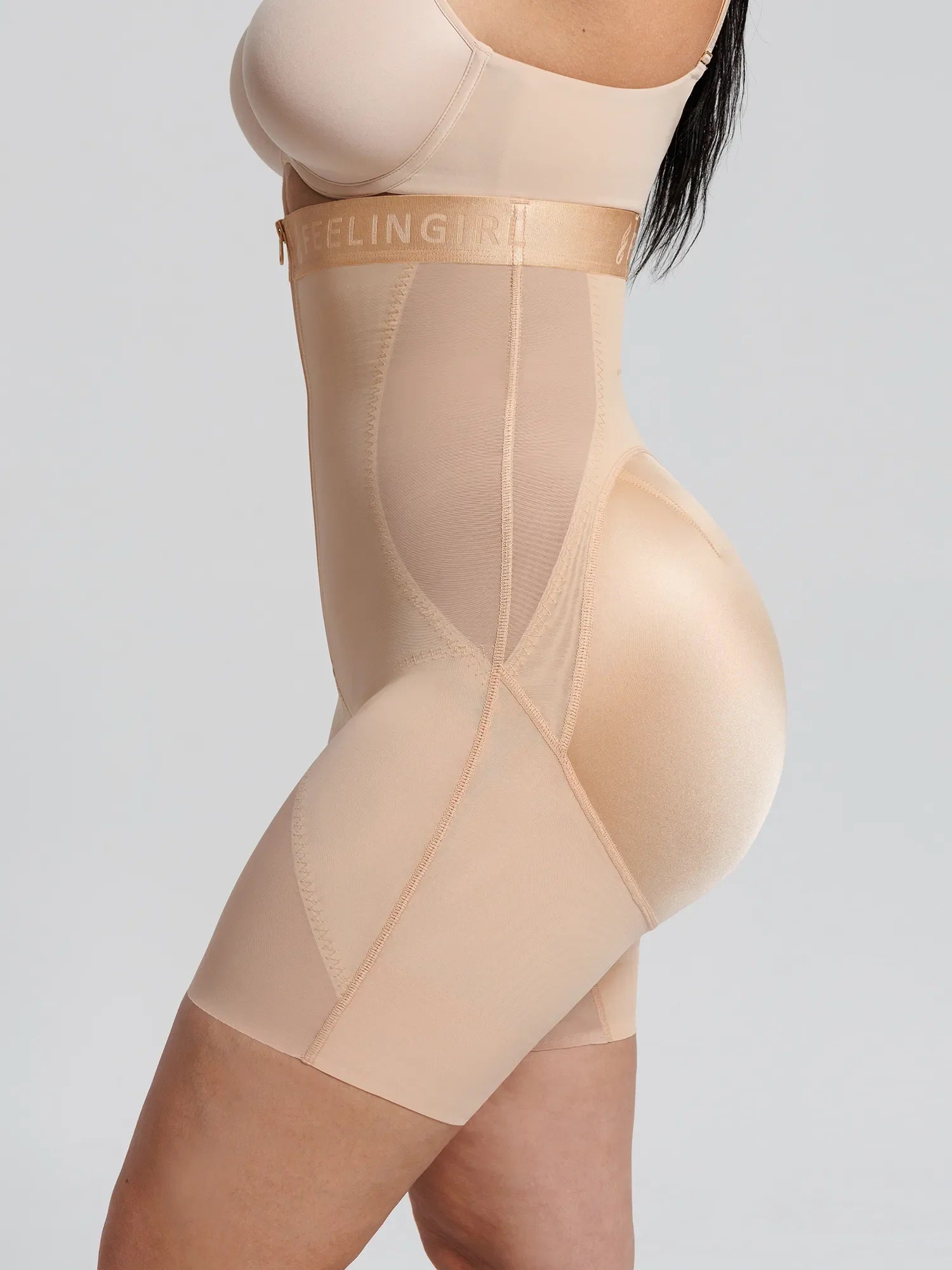 Feelingirl Inverted "Y" Compression Tummy Control Butt Lift Shaper Shorts