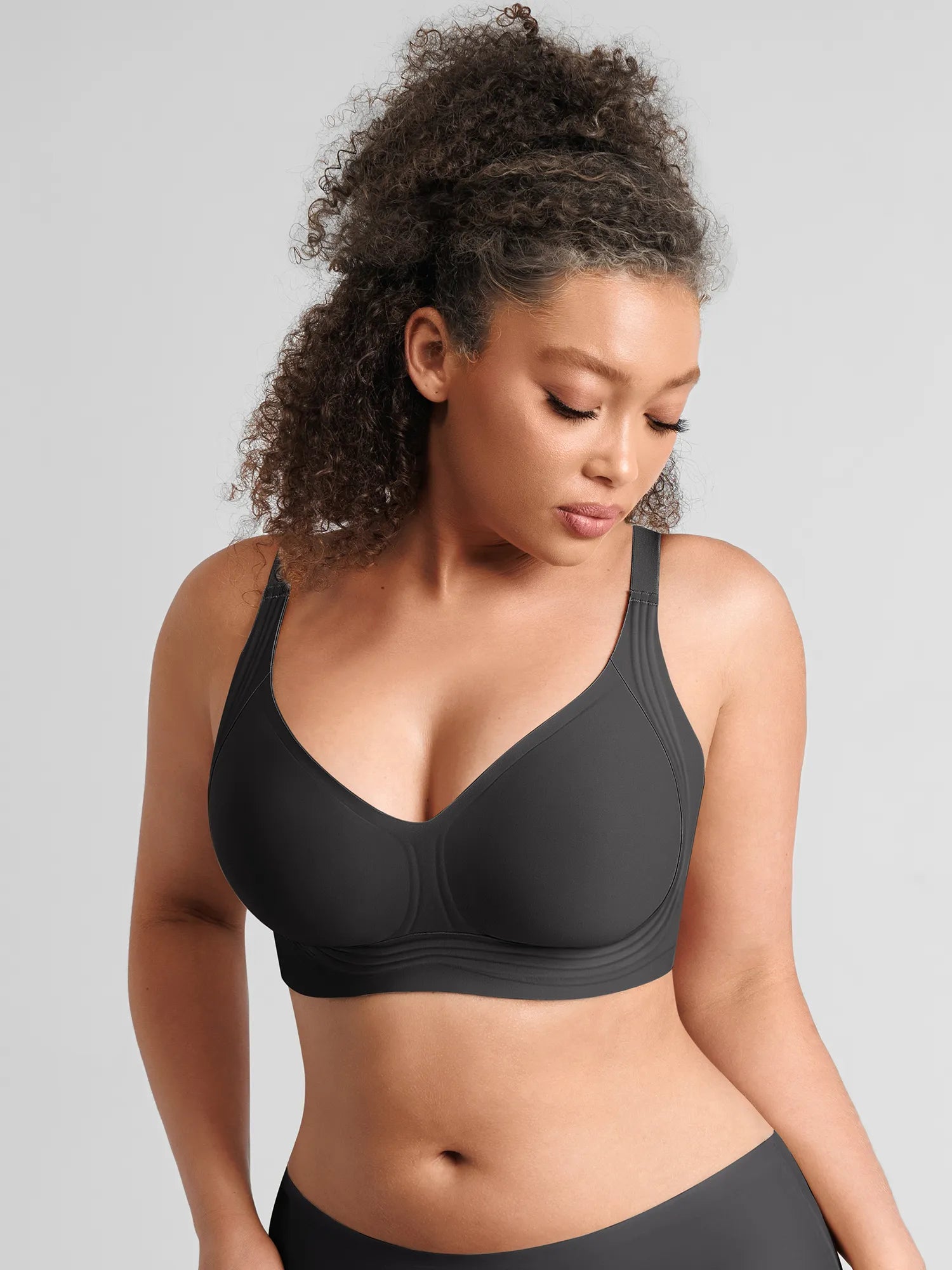 Feelingirl Jelly-Support Comfort Wireless Seamless Plunge Bra