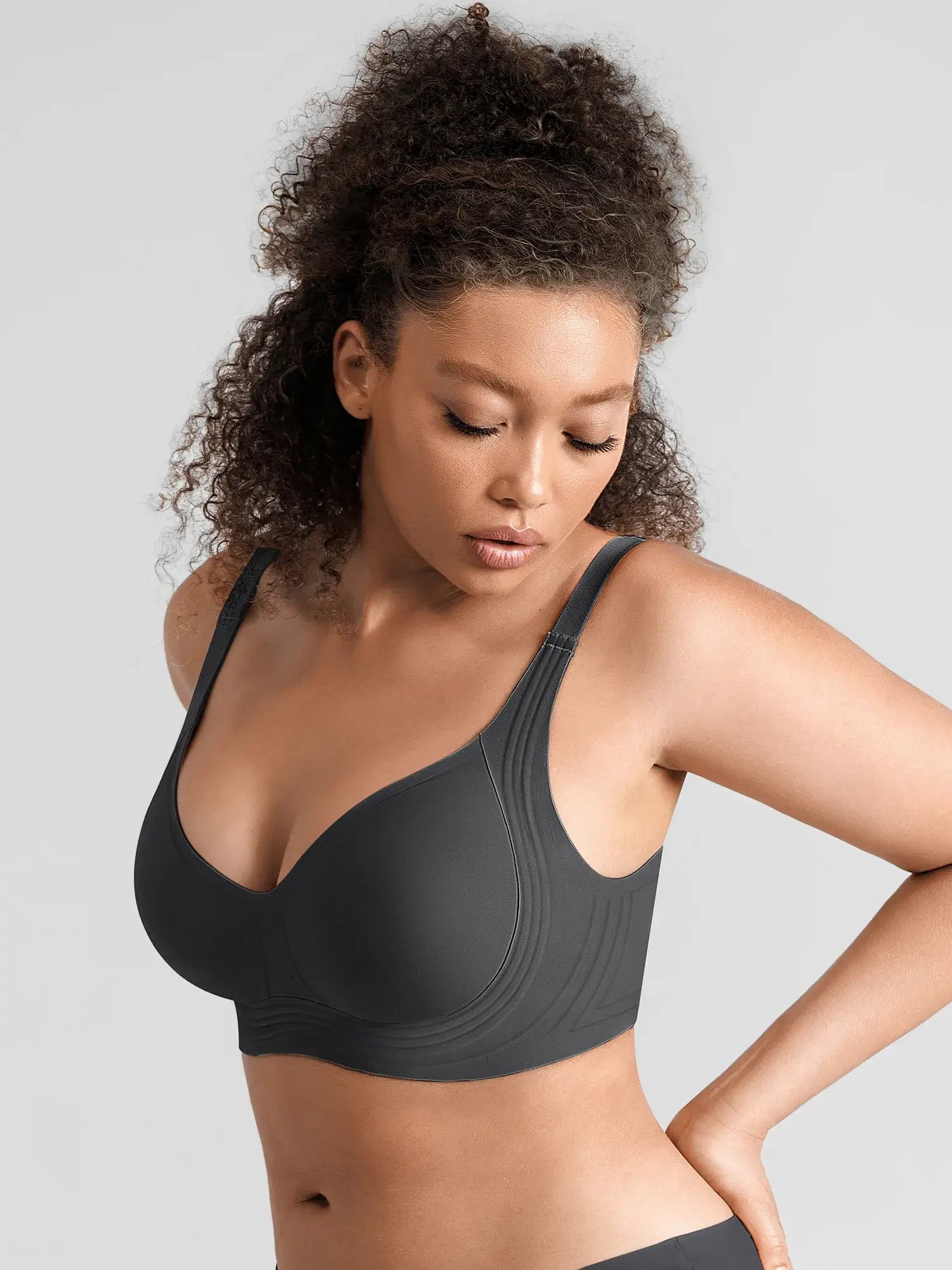 Feelingirl Jelly-Support Comfort Wireless Seamless Plunge Bra