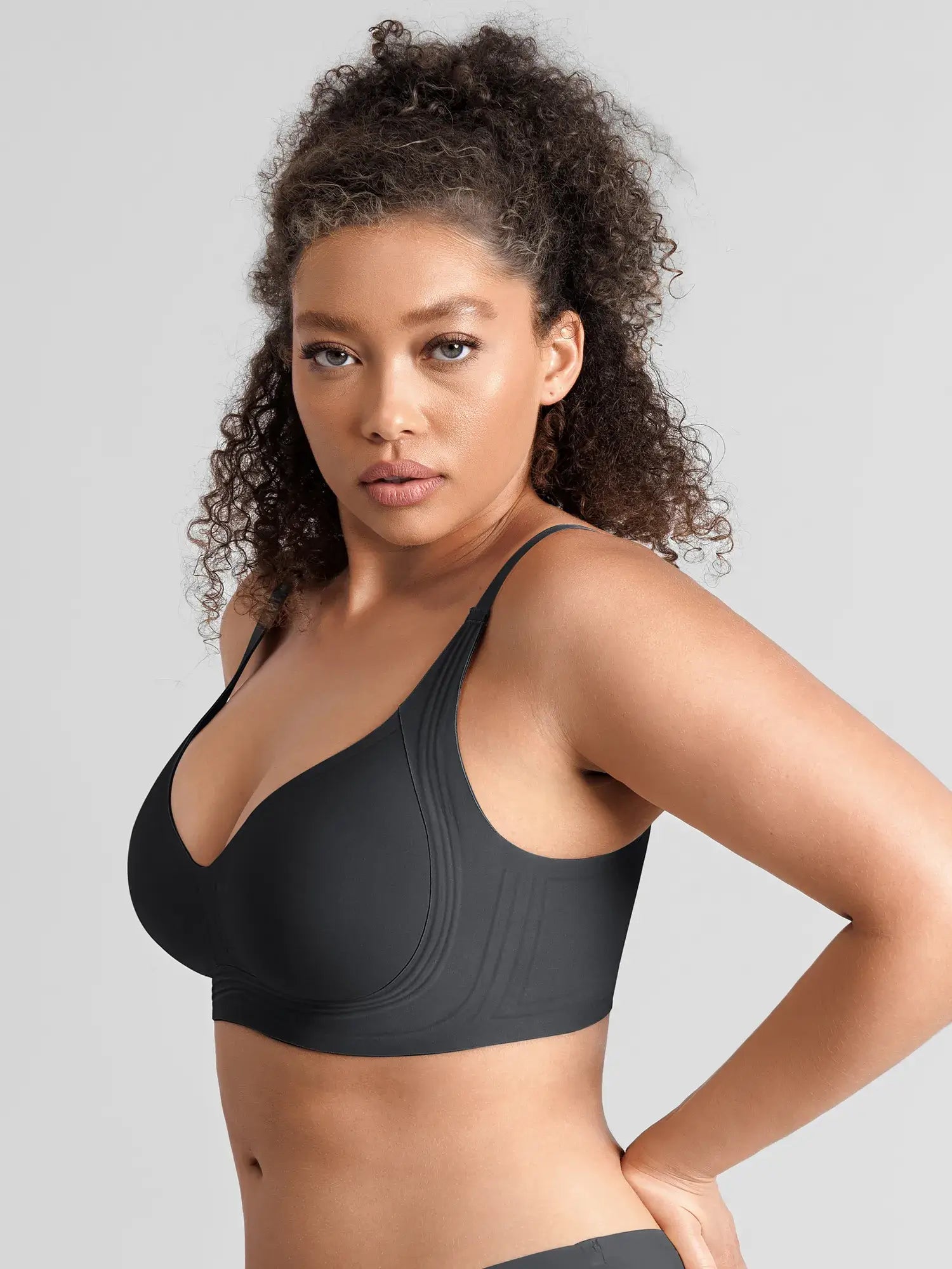 Feelingirl Jelly-Support Comfort Wireless Seamless Plunge Bra