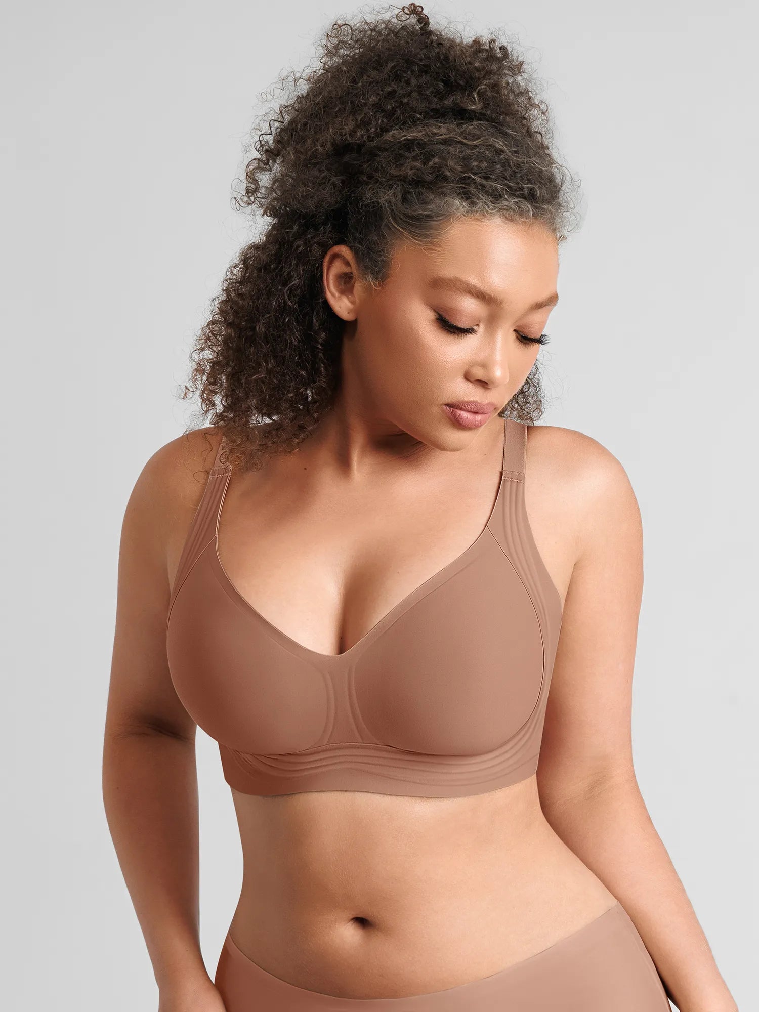 Feelingirl Jelly-Support Comfort Wireless Seamless Plunge Bra