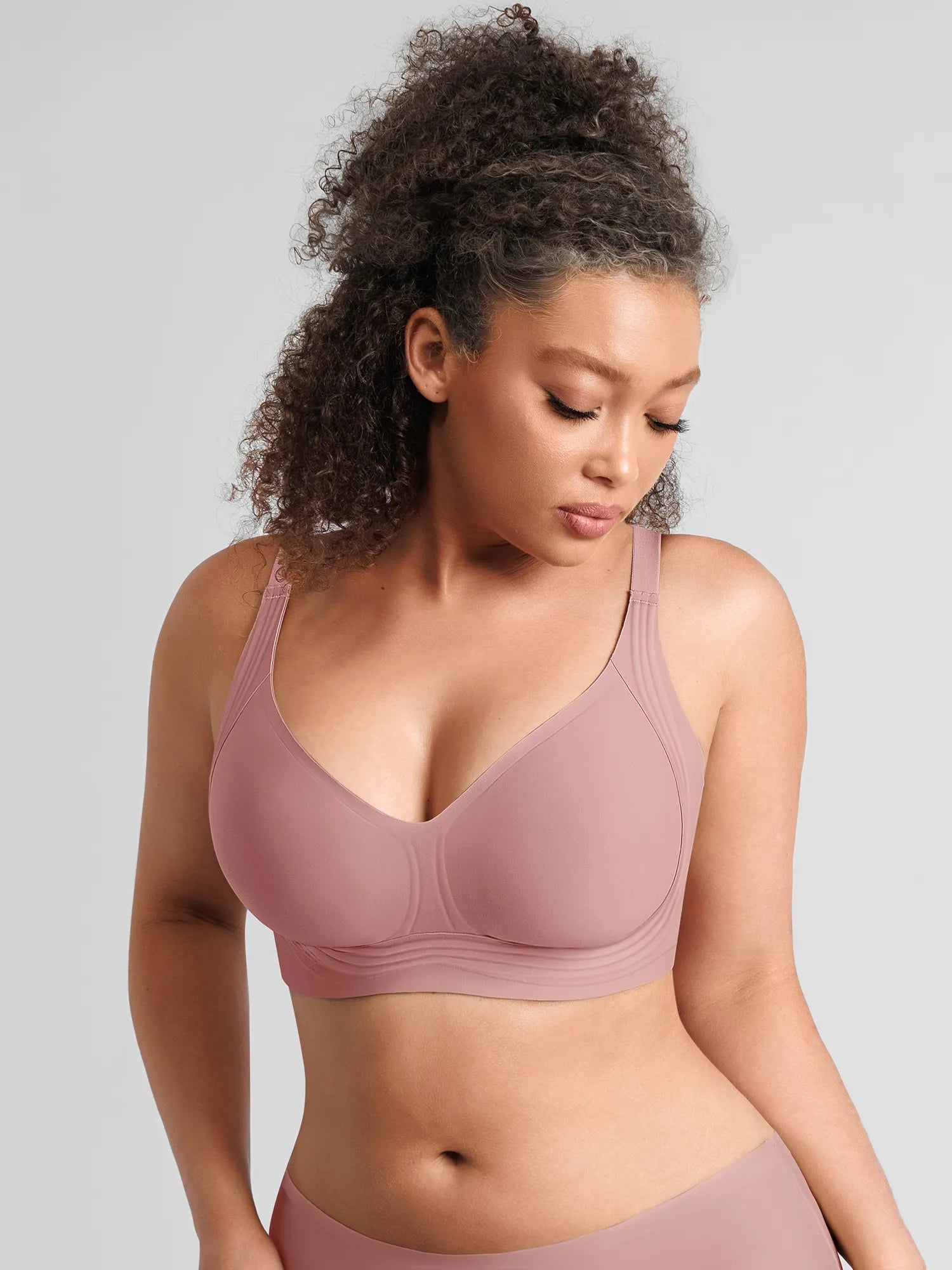 Feelingirl Jelly-Support Comfort Wireless Seamless Plunge Bra