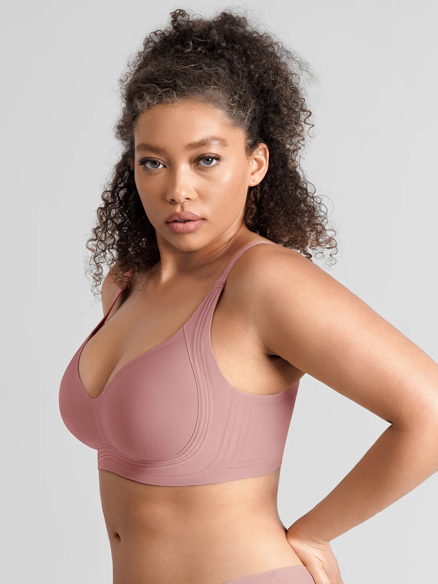 Feelingirl Jelly-Support Comfort Wireless Seamless Plunge Bra