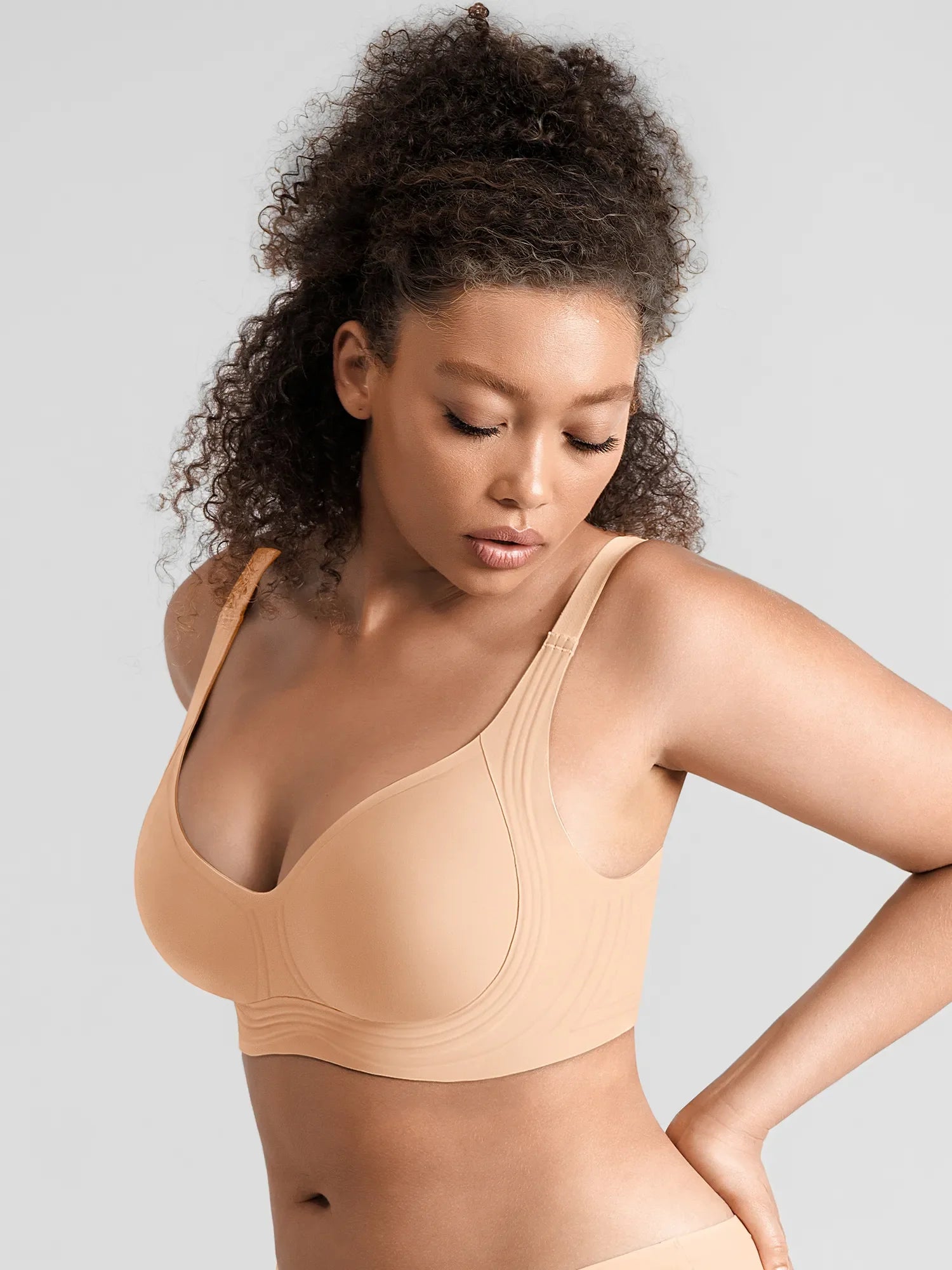 Feelingirl Jelly-Support Comfort Wireless Seamless Plunge Bra