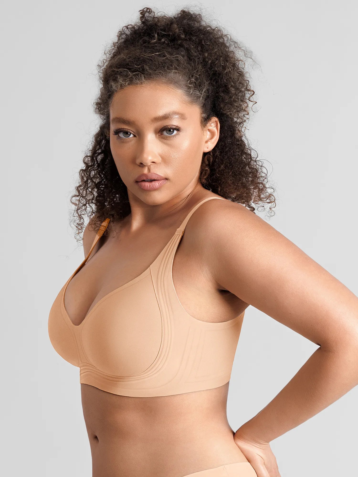 Feelingirl Jelly-Support Comfort Wireless Seamless Plunge Bra