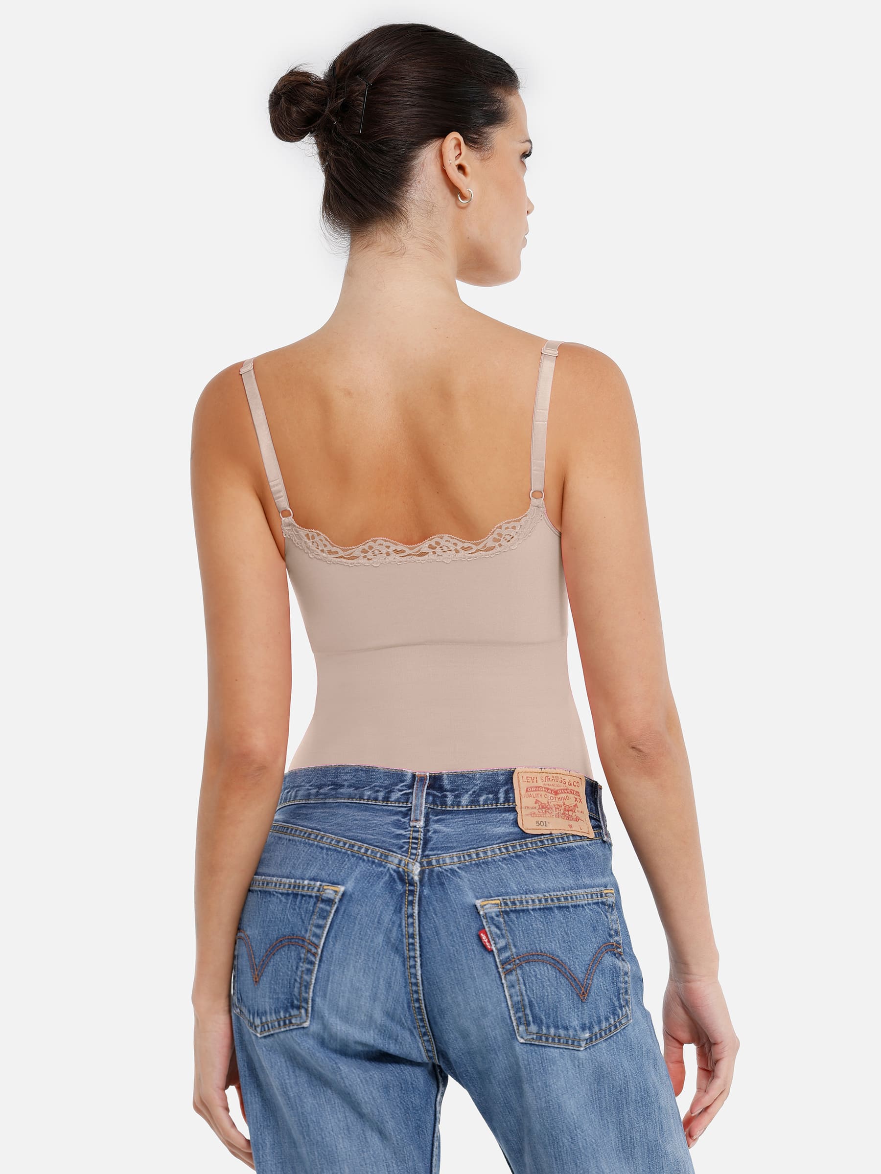 Feelingirl Lace Tight-Fit Seamless Thong Shapewear Bodysuit