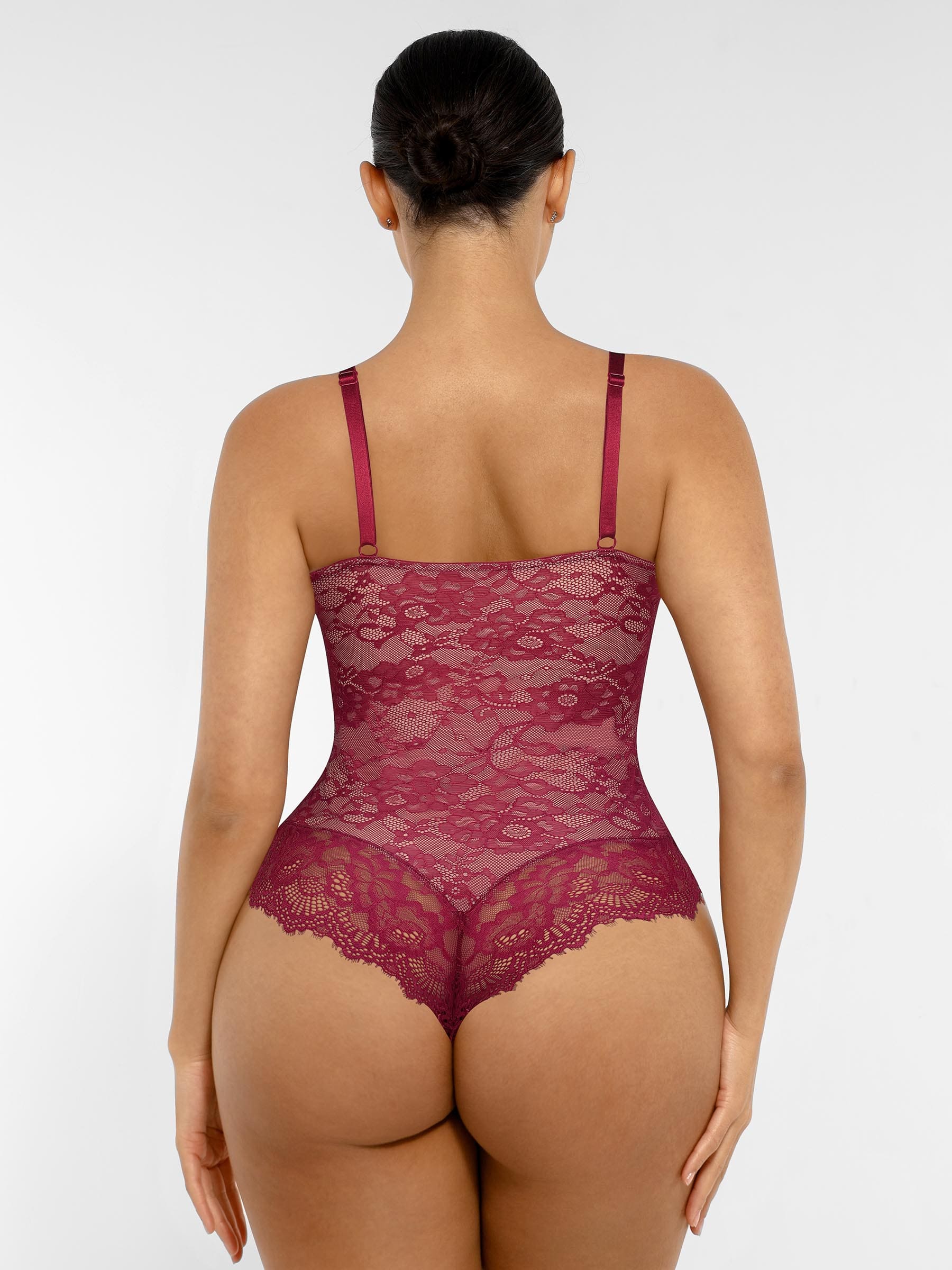 Feelingirl Lace V Neck Full Bodysuit Underwear