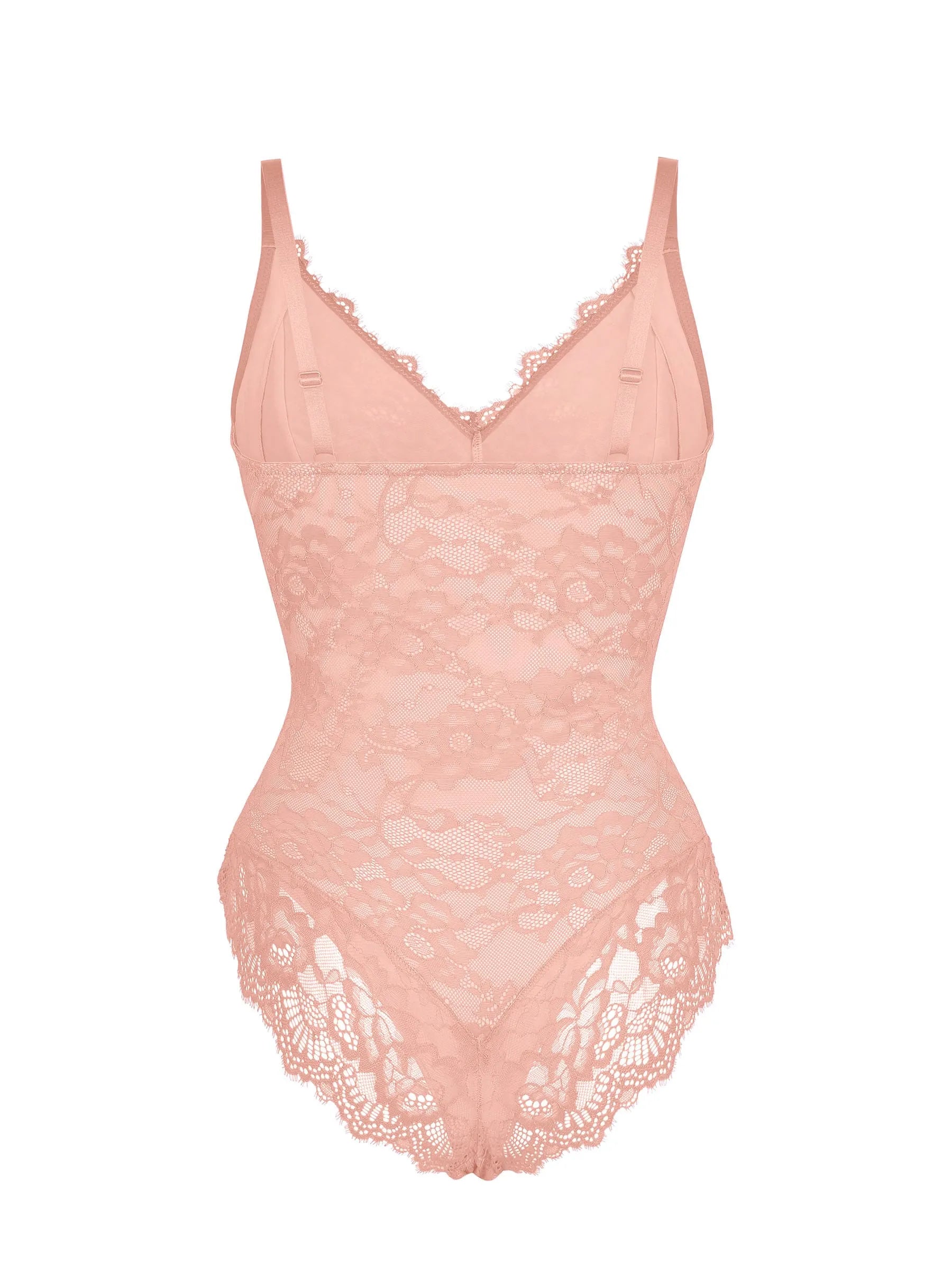 Feelingirl Lace V Neck Full Thong Bodysuit