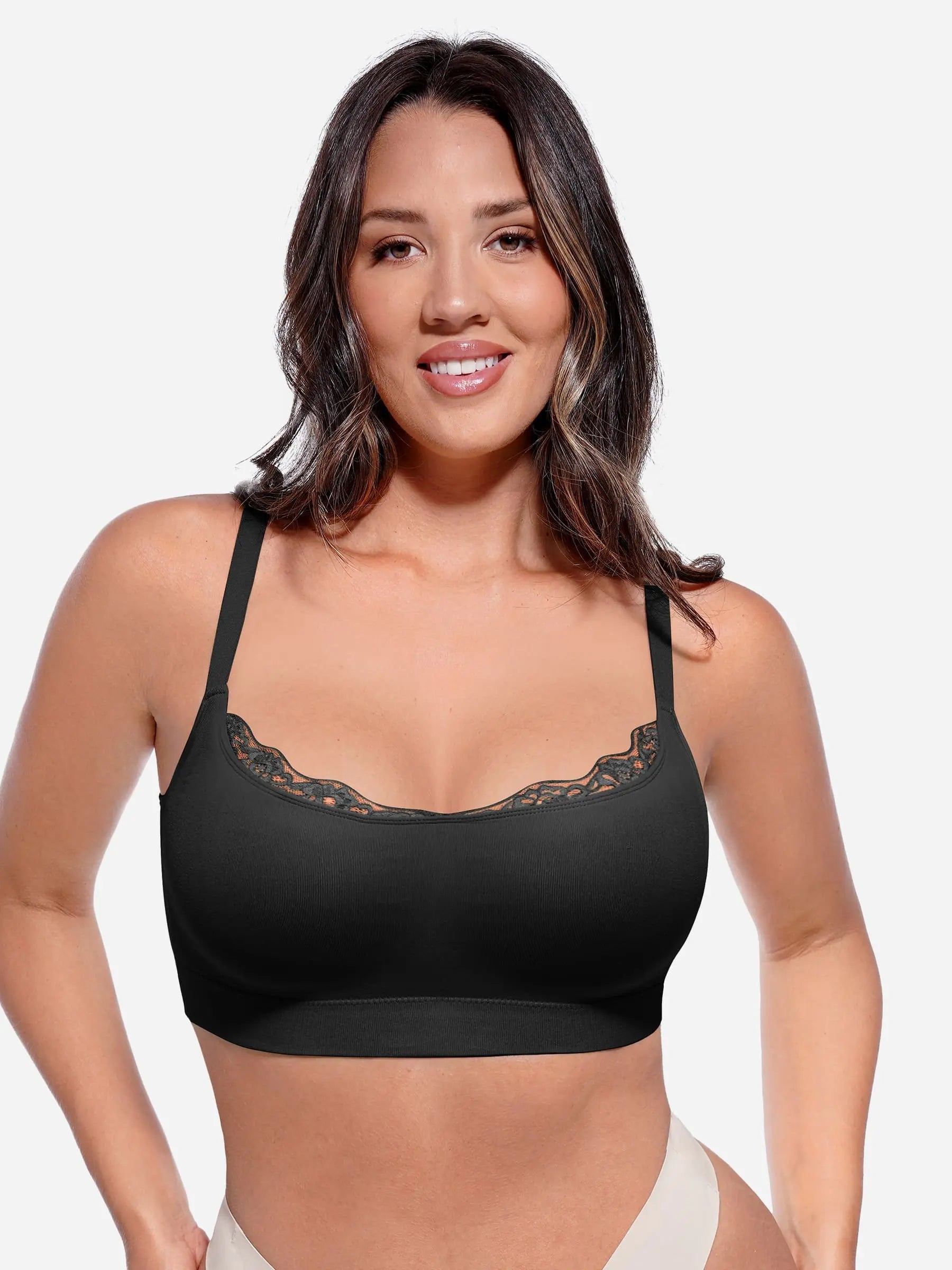 Feelingirl No Underwire Seamless Lace Everyday Bra