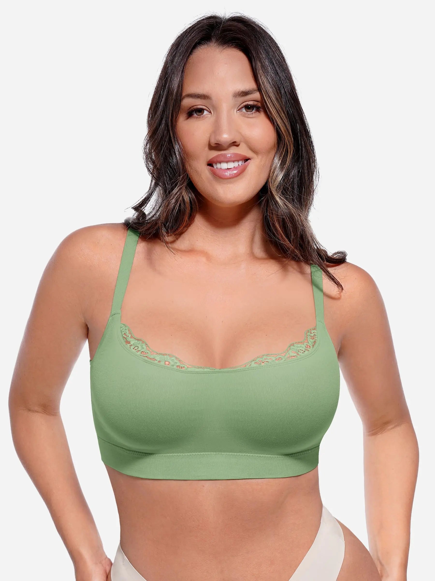 Feelingirl No Underwire Seamless Lace Everyday Bra