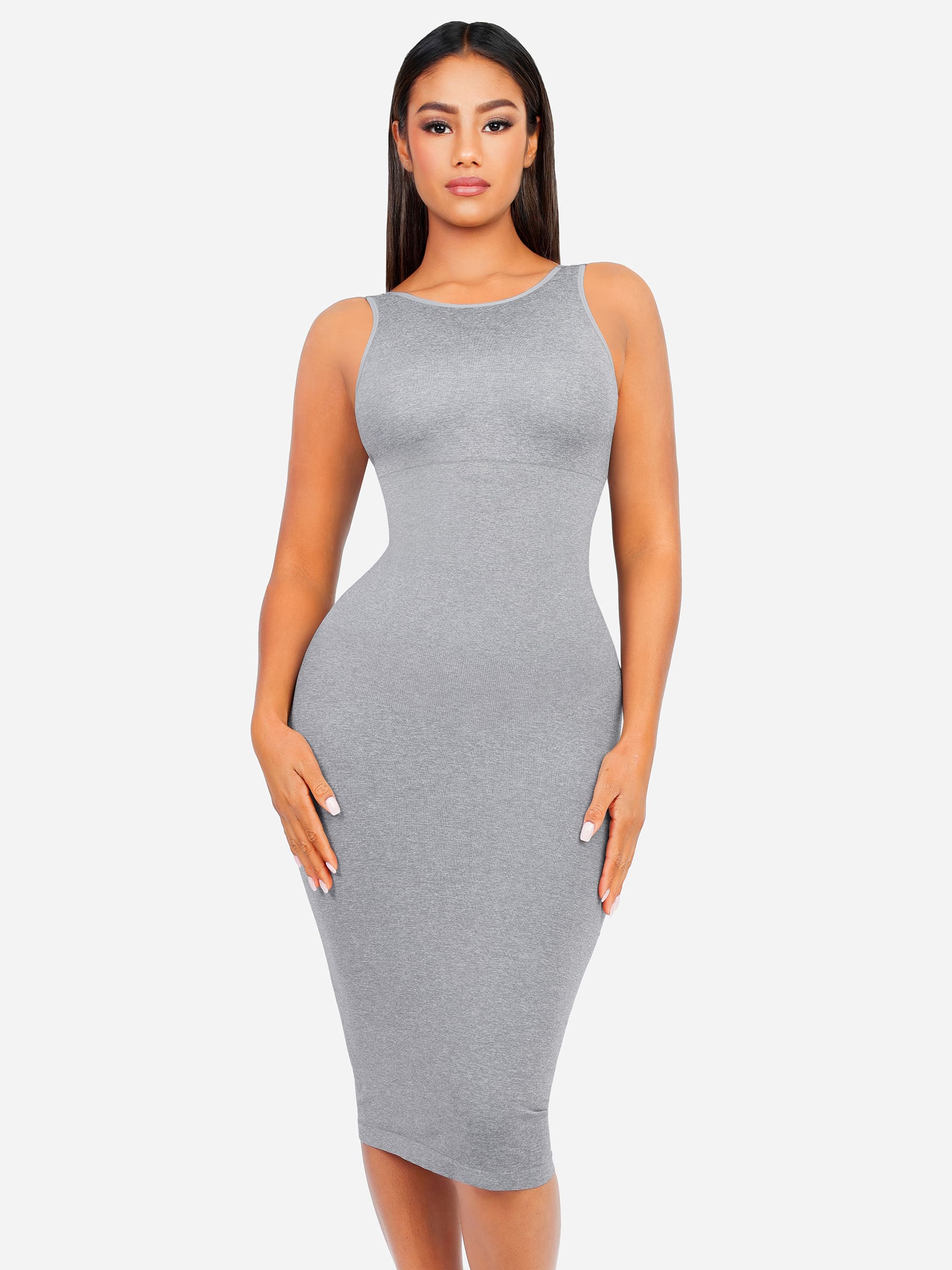 Feelingirl Seamless Eco-Friendly Large U-Back Shaper Dress with Built-In Bra