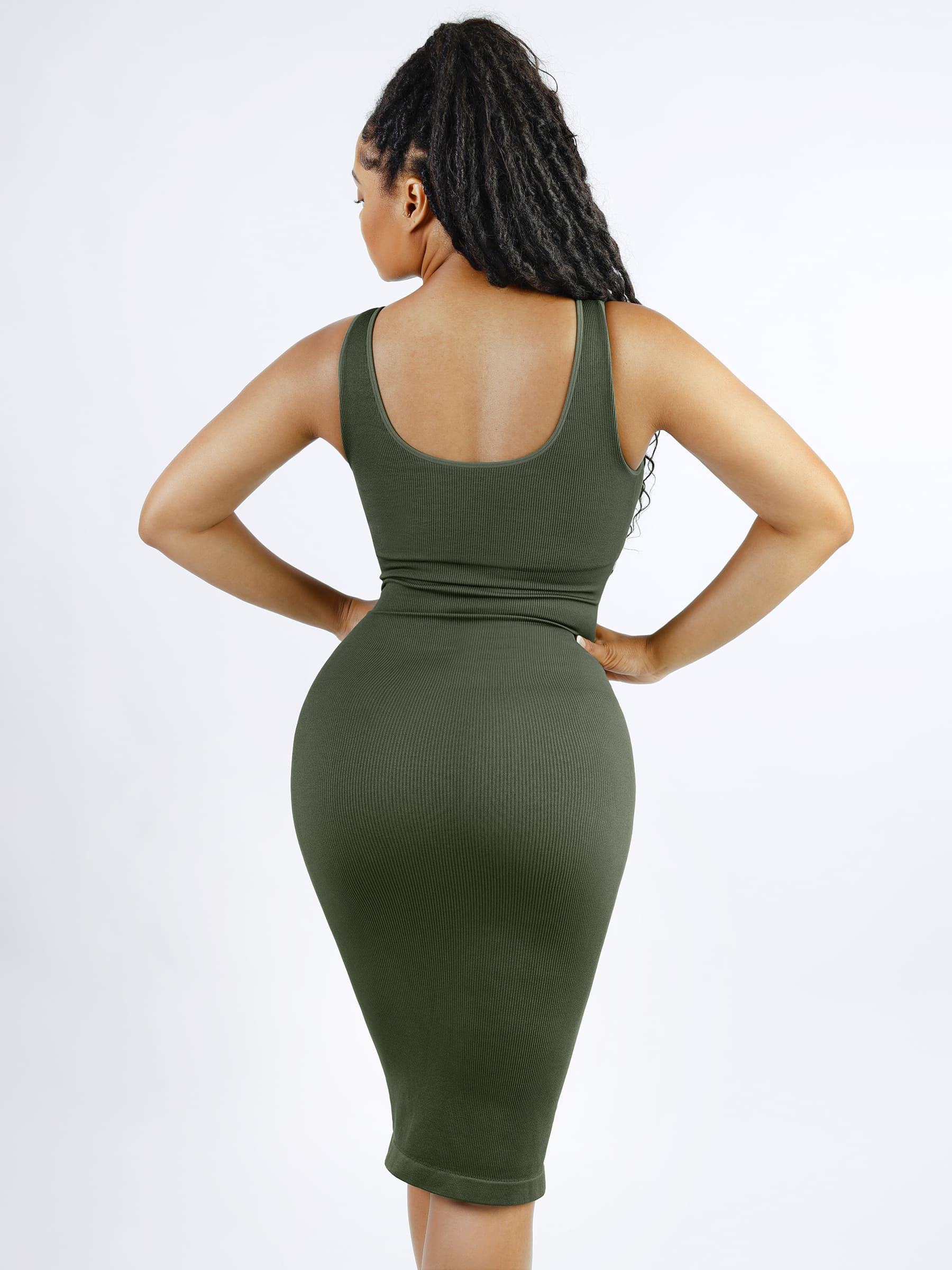 Feelingirl Seamless Eco-Friendly V-Neck Padded Shaping Dress [BOGO]