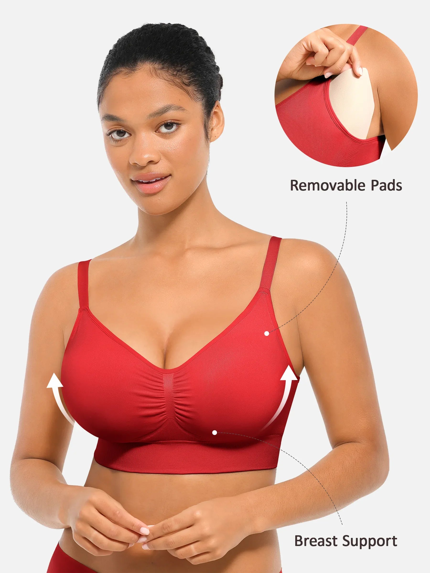 Feelingirl Seamless Everyday Bra with Built-In Soft Padding Bundle