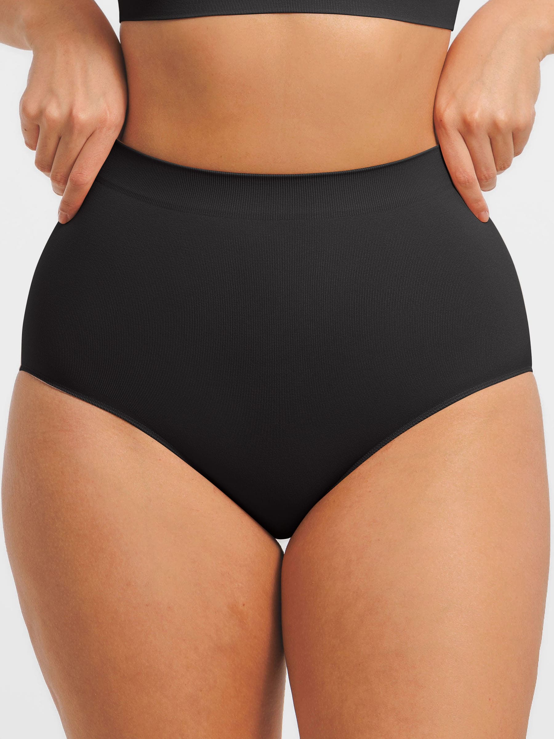 Feelingirl Seamless High-Waist Tummy Control Antibacterial Peach Hip Brief [BOGO]