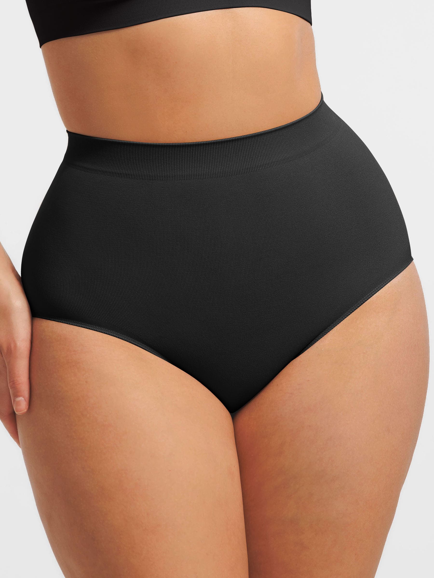 Feelingirl Seamless High-Waist Tummy Control Antibacterial Peach Hip Brief [BOGO]