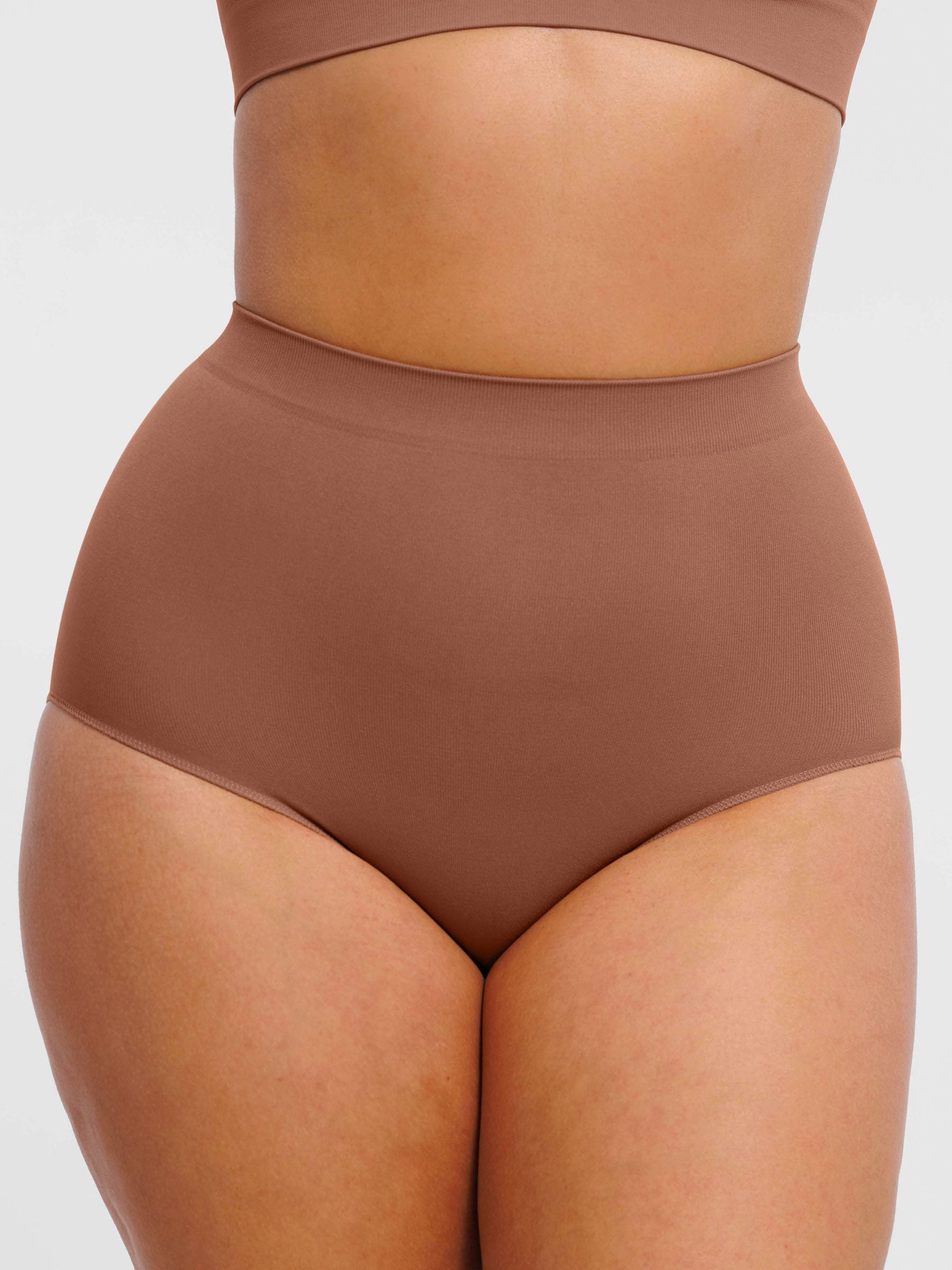 Feelingirl Seamless High-Waist Tummy Control Antibacterial Peach Hip Brief [BOGO]