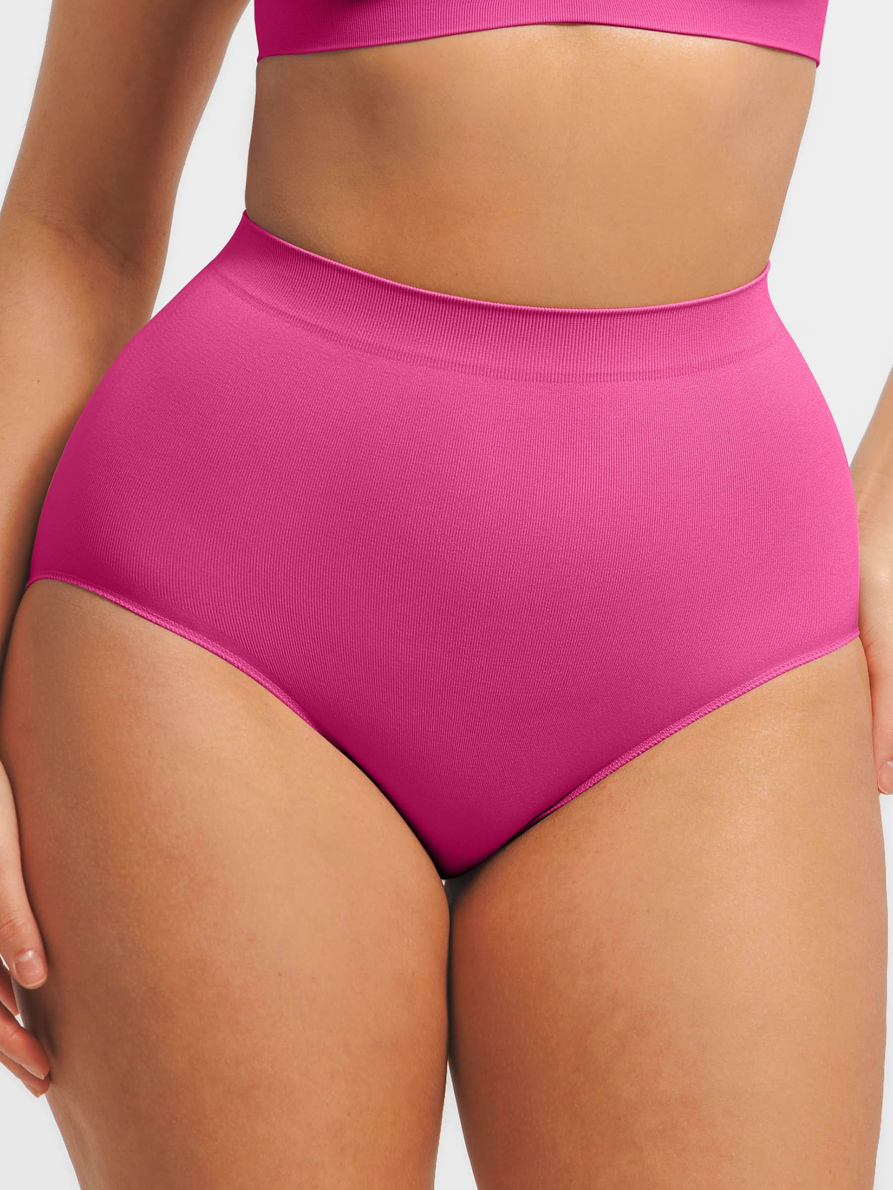 Feelingirl Seamless High-Waist Tummy Control Antibacterial Peach Hip Brief [BOGO]