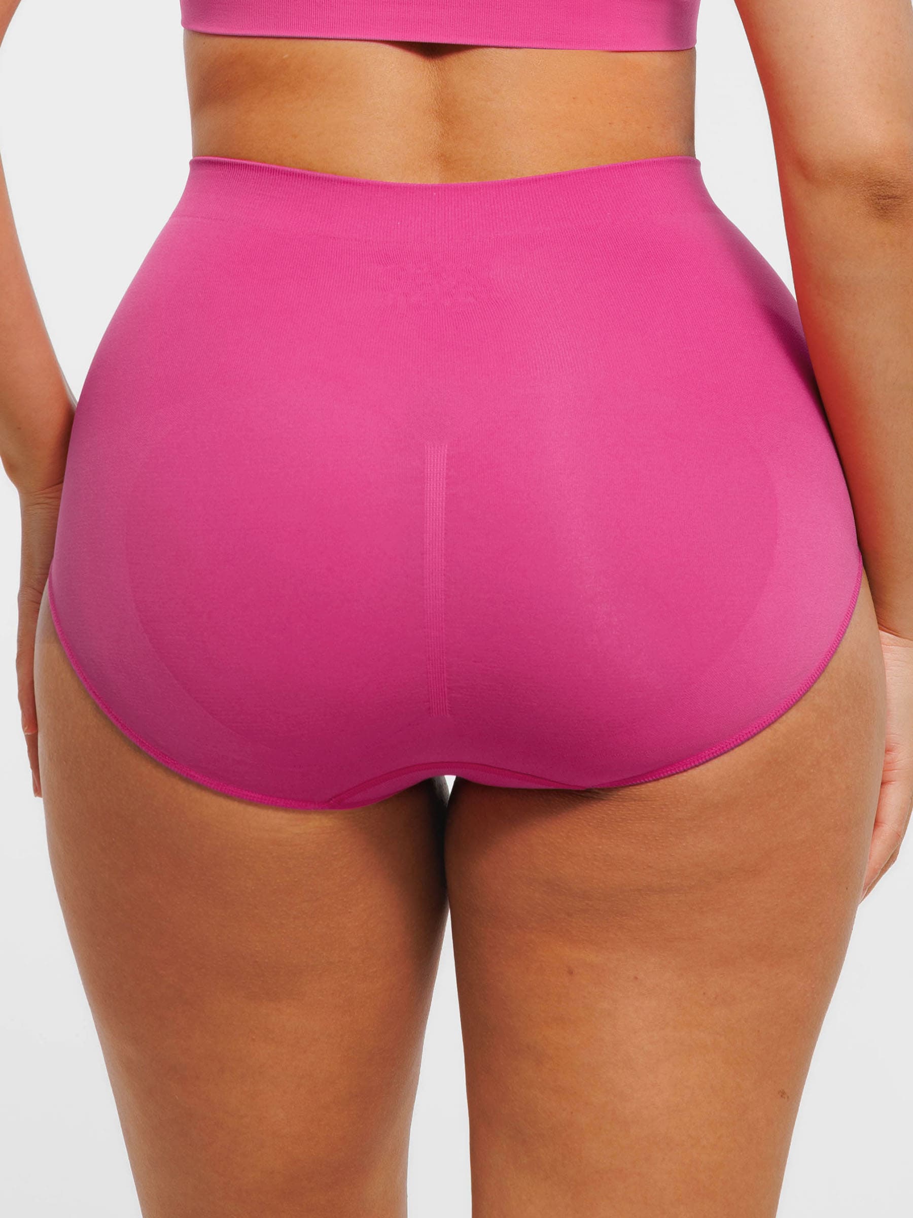 Feelingirl Seamless High-Waist Tummy Control Antibacterial Peach Hip Brief [BOGO]