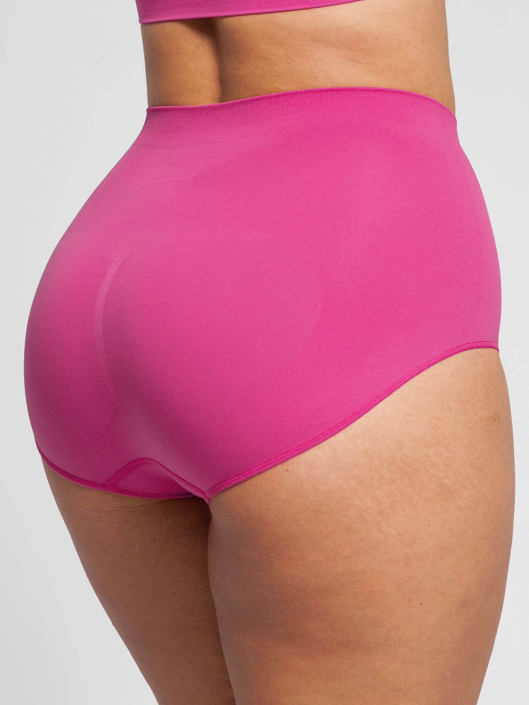 Feelingirl Seamless High-Waist Tummy Control Antibacterial Peach Hip Brief [BOGO]
