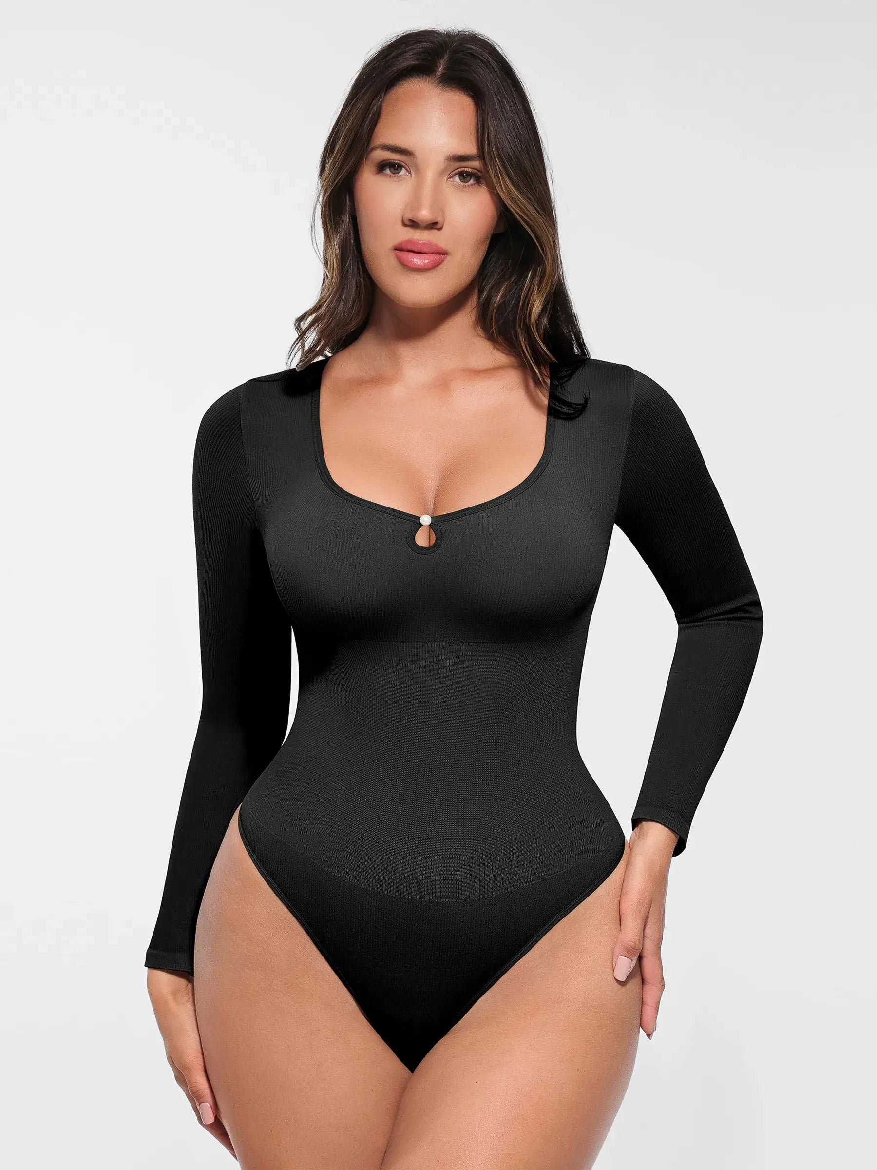 Feelingirl Seamless Ribbed Thong Bodysuit [BOGO]