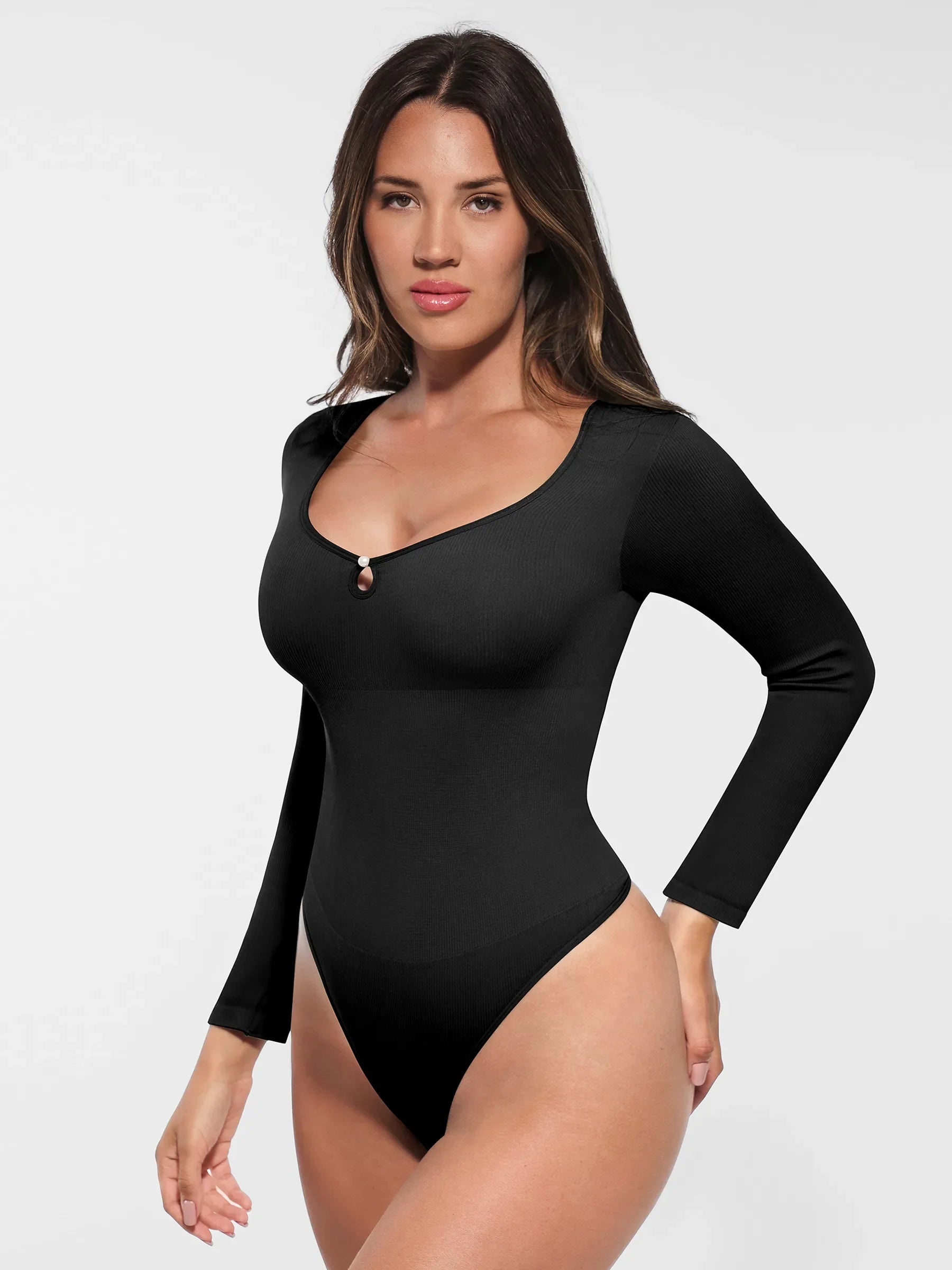 Feelingirl Seamless Ribbed Thong Bodysuit [BOGO]