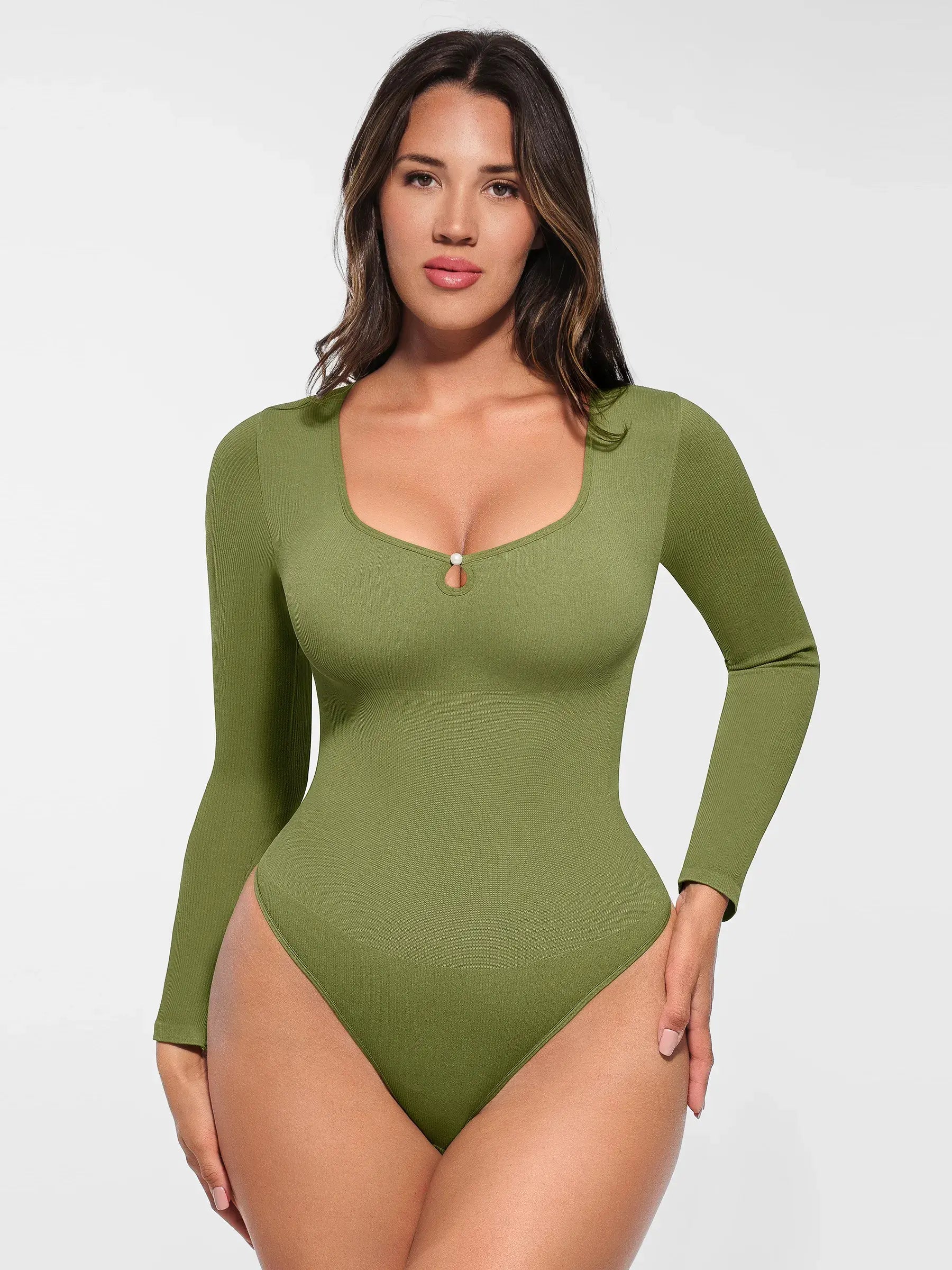 Feelingirl Seamless Ribbed Thong Bodysuit [BOGO]