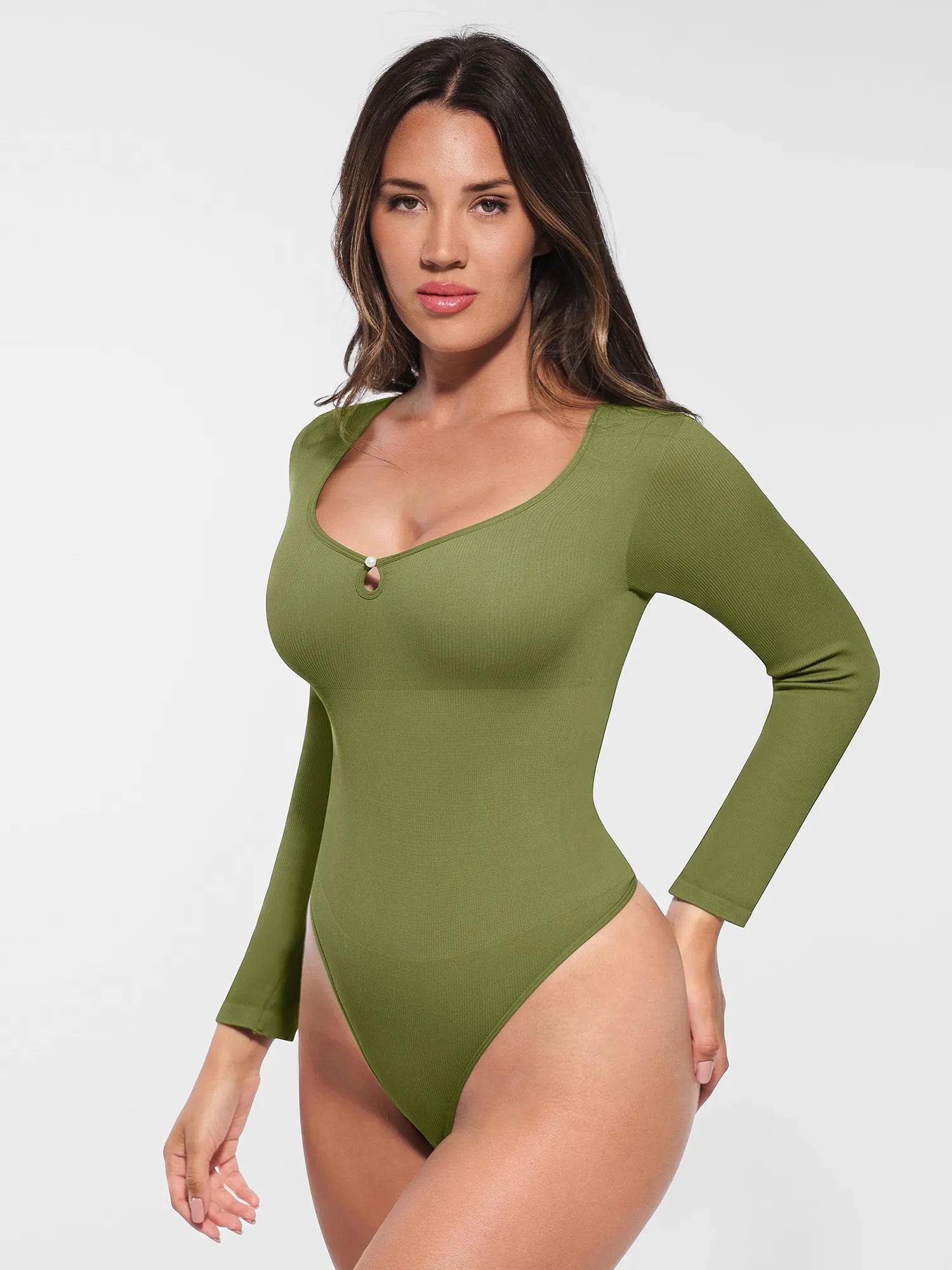 Feelingirl Seamless Ribbed Thong Bodysuit [BOGO]