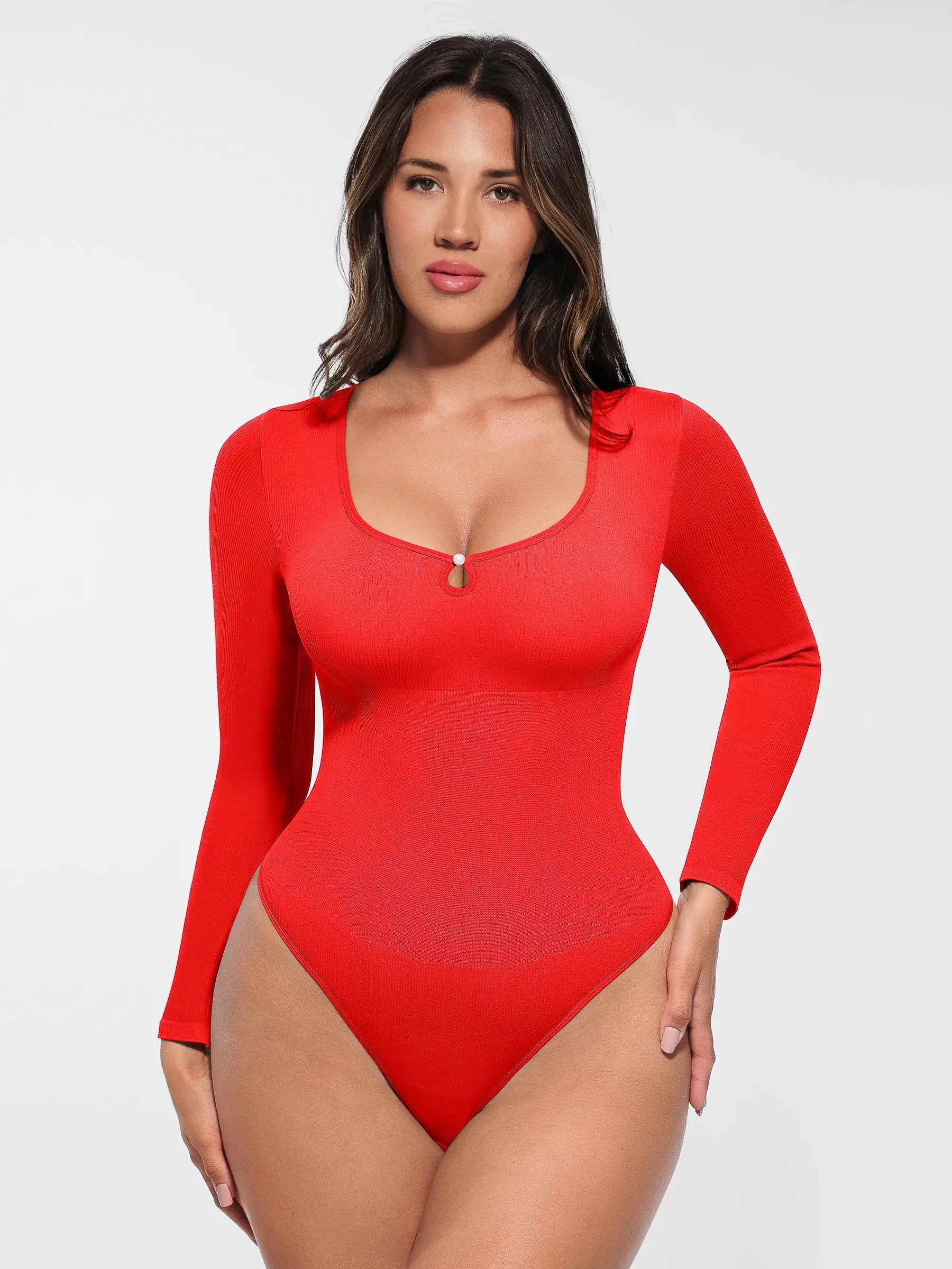 Feelingirl Seamless Ribbed Thong Bodysuit [BOGO]