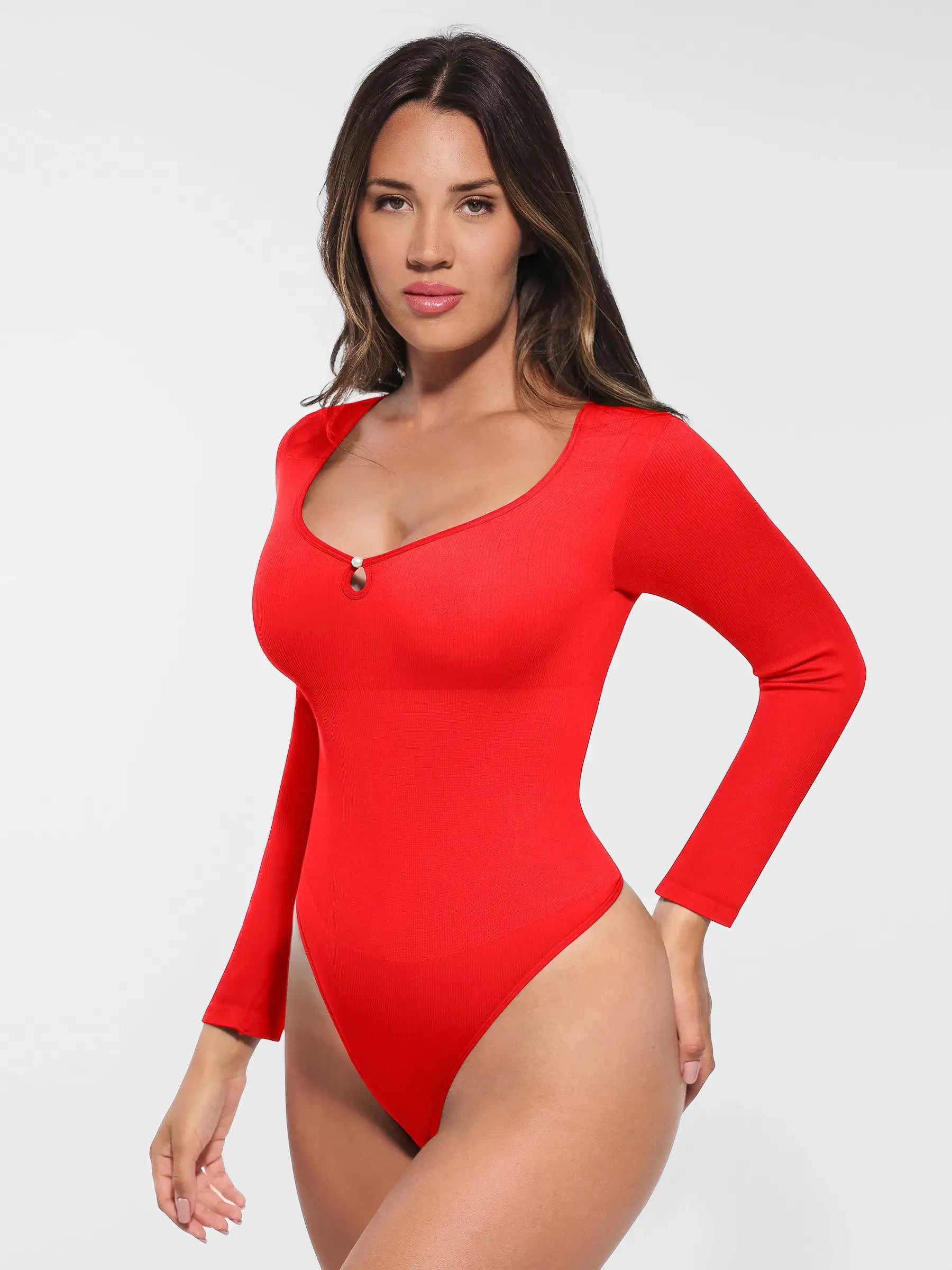 Feelingirl Seamless Ribbed Thong Bodysuit [BOGO]