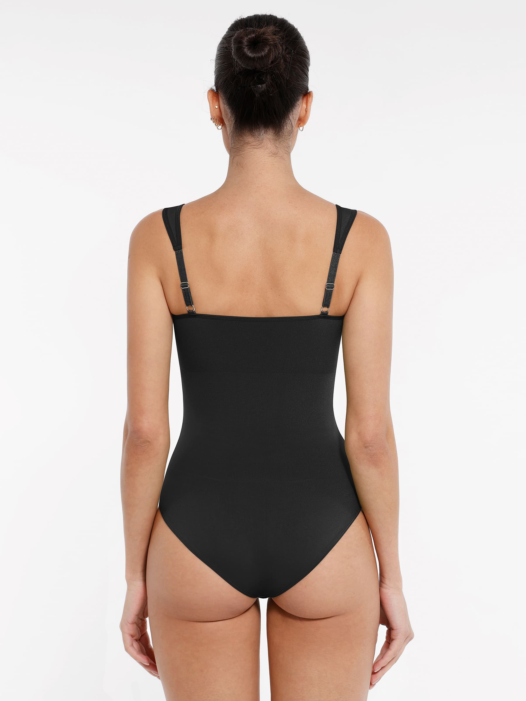 Feelingirl Seamless Shaping Diamond Neck Thong Bodysuit
