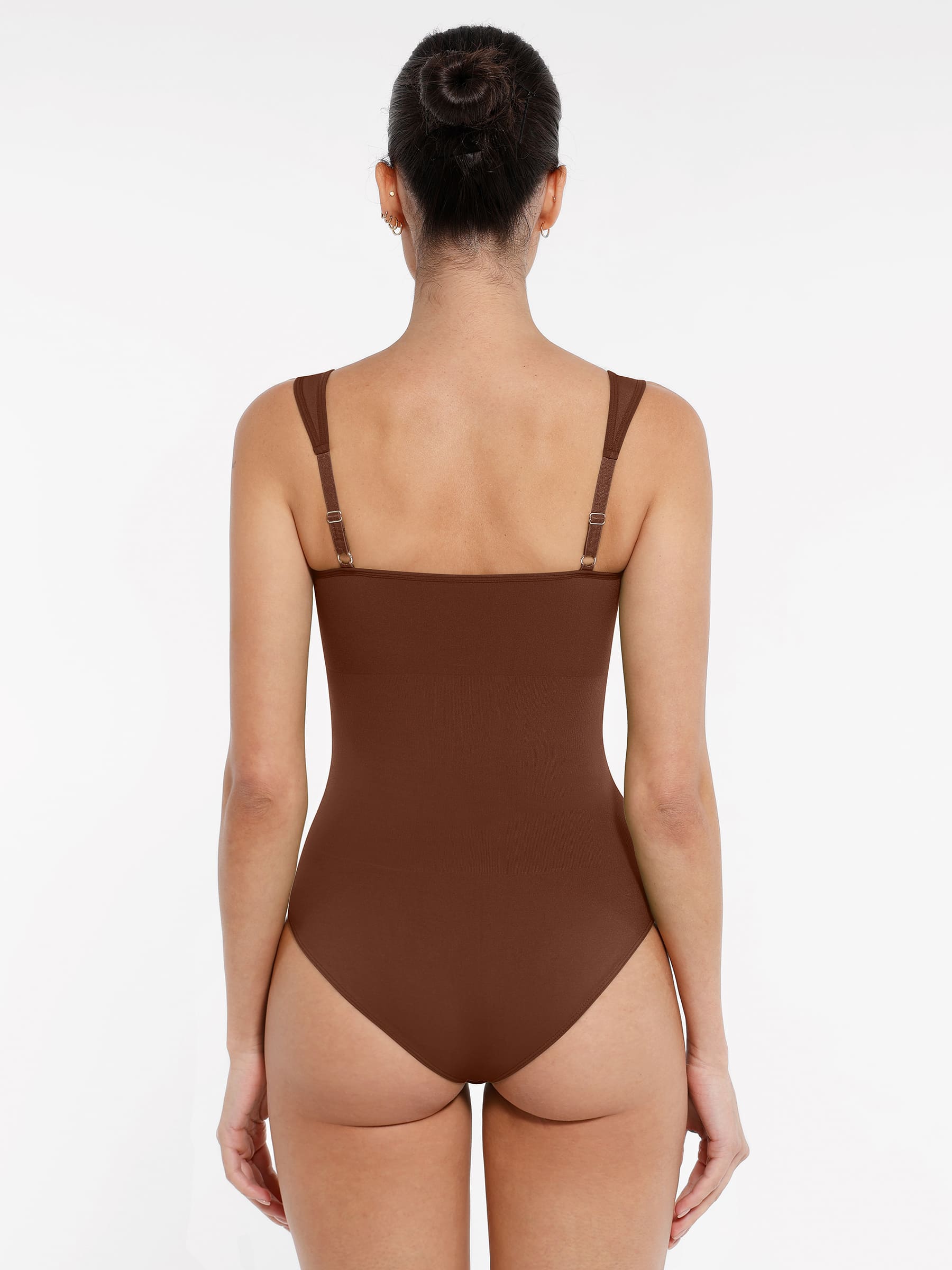 Feelingirl Seamless Shaping Diamond Neck Thong Bodysuit
