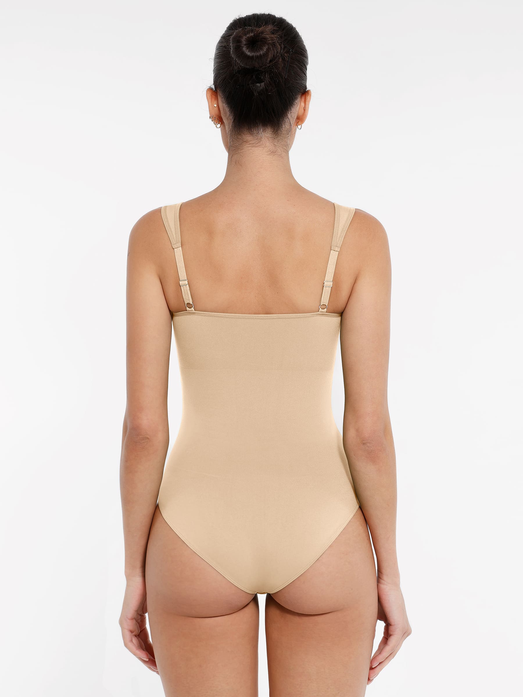 Feelingirl Seamless Shaping Diamond Neck Thong Bodysuit