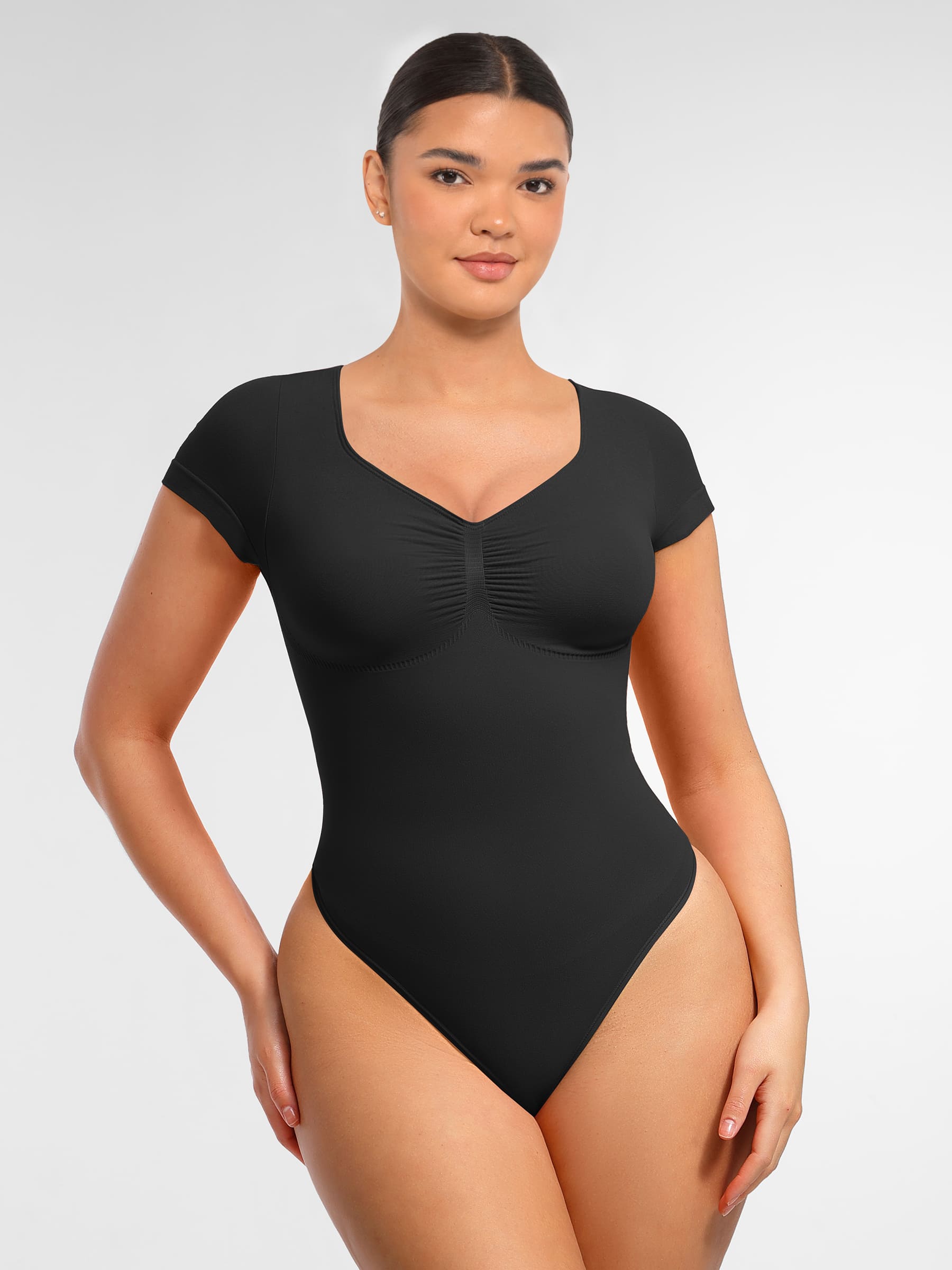 Feelingirl Tummy Control Seamless Short-Sleeve Bodysuit [BOGO]